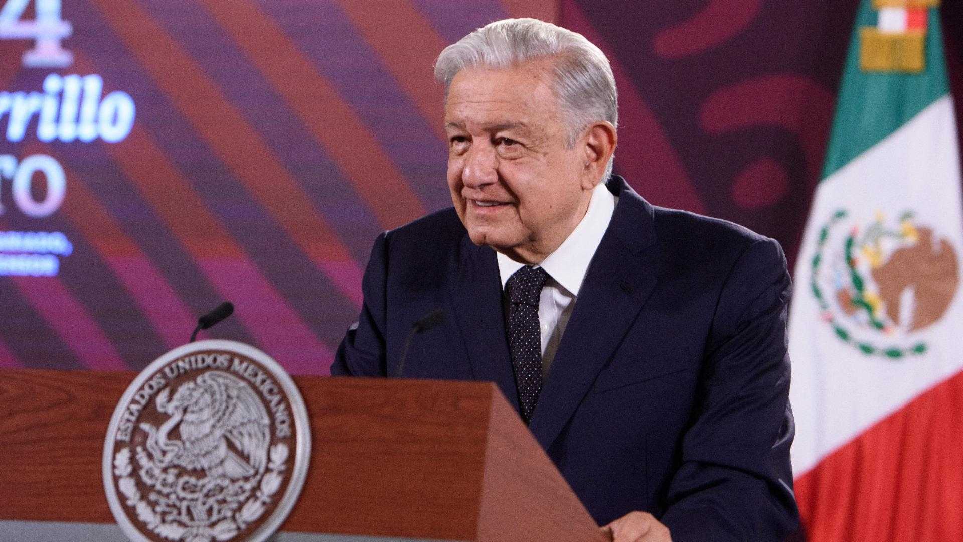 El presidente López Obrador en conferencia mañanera 