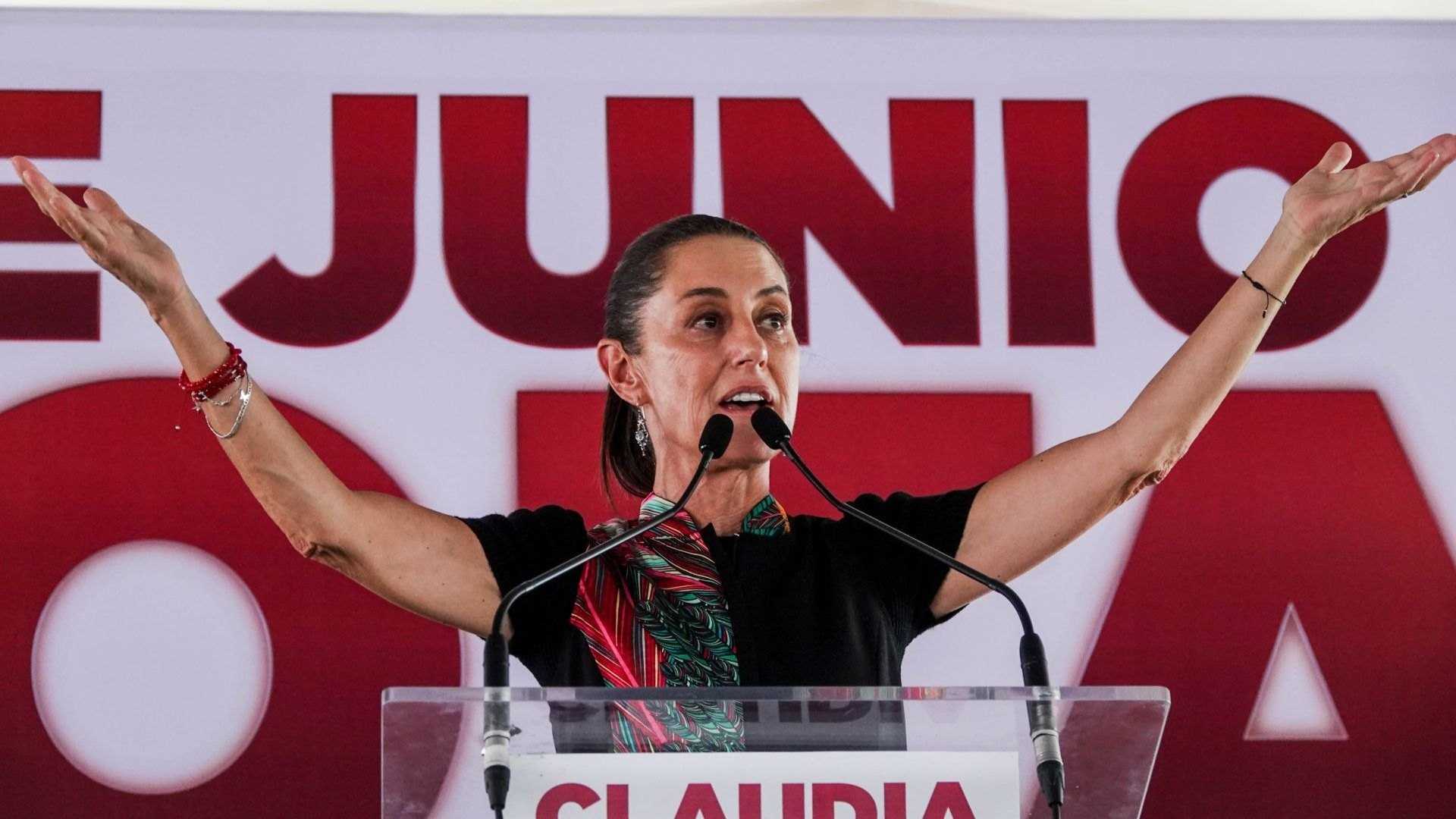 Claudia Sheinbaum, candidata a la presidencia de la República por la coalición Sigamos Haciendo Historia, en la alcaldía Álvaro Obregón