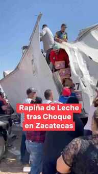FOTO: Rapiña de Leche tras Choque en Zacatecas