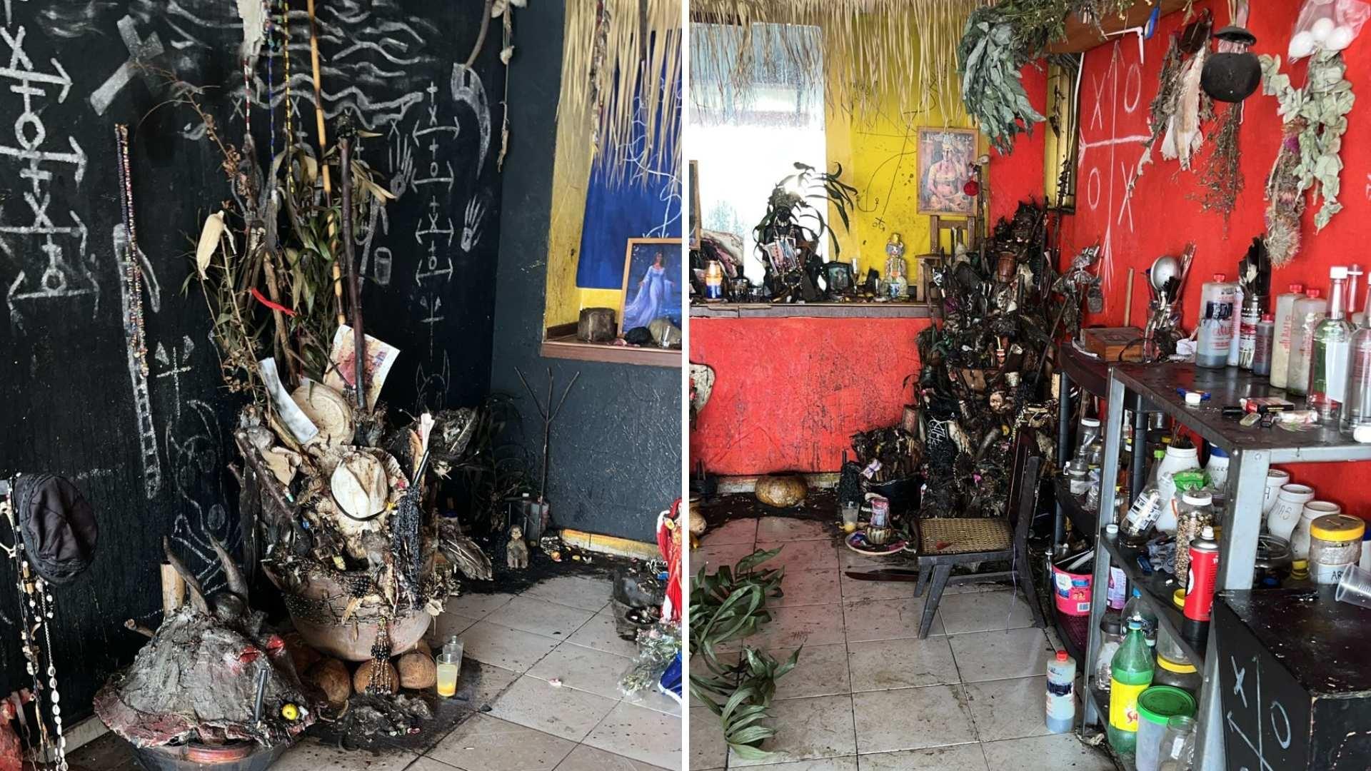 Hallan Altar de Santería con Restos Óseos en Casa de Neza