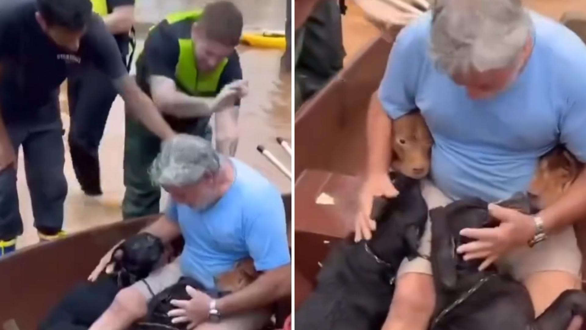 Hombre Arriesga Su Vida para Salvar a sus Perritos, Decía que Eran sus Hijos