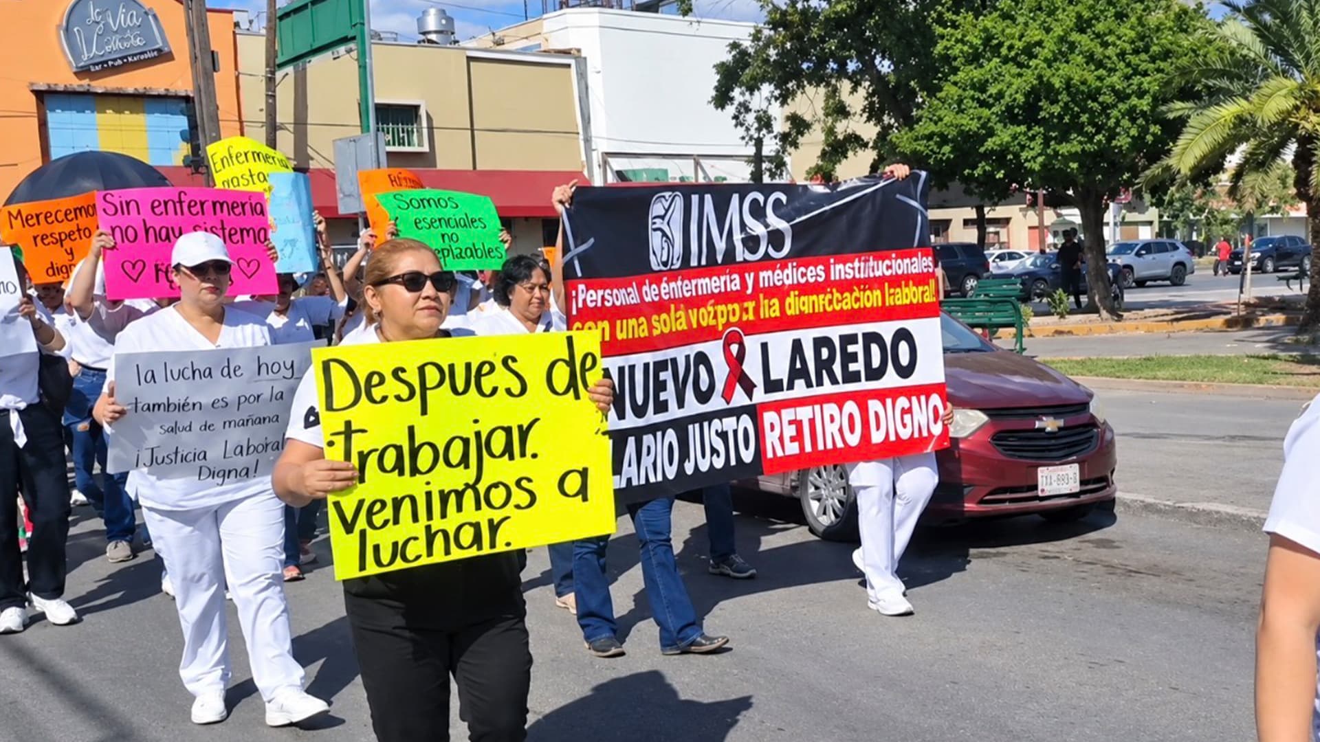 Trabajadores del IMSS Realizan Cuarta Movilización por Mejoras Laborales en Nuevo Laredo