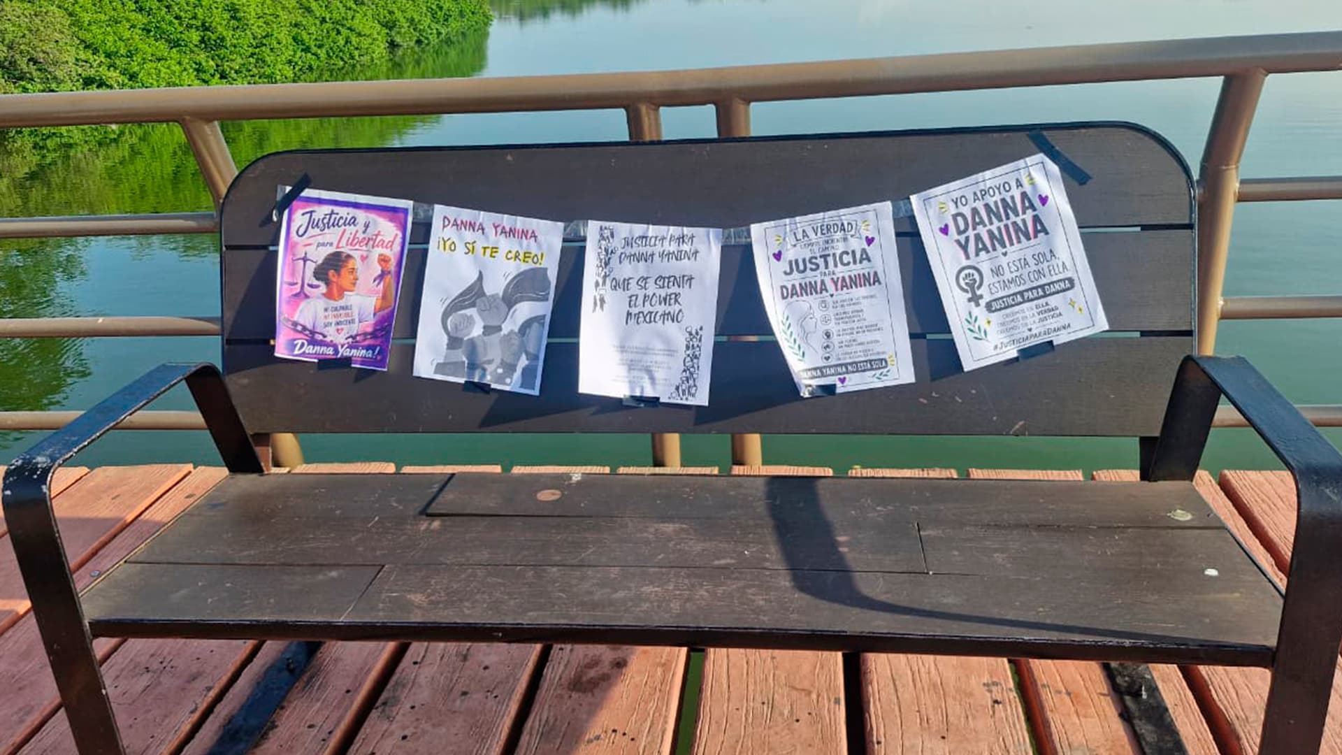 Colocan Pancartas en la Laguna del Carpintero para Exigir Justicia por Danna Yanina "N"