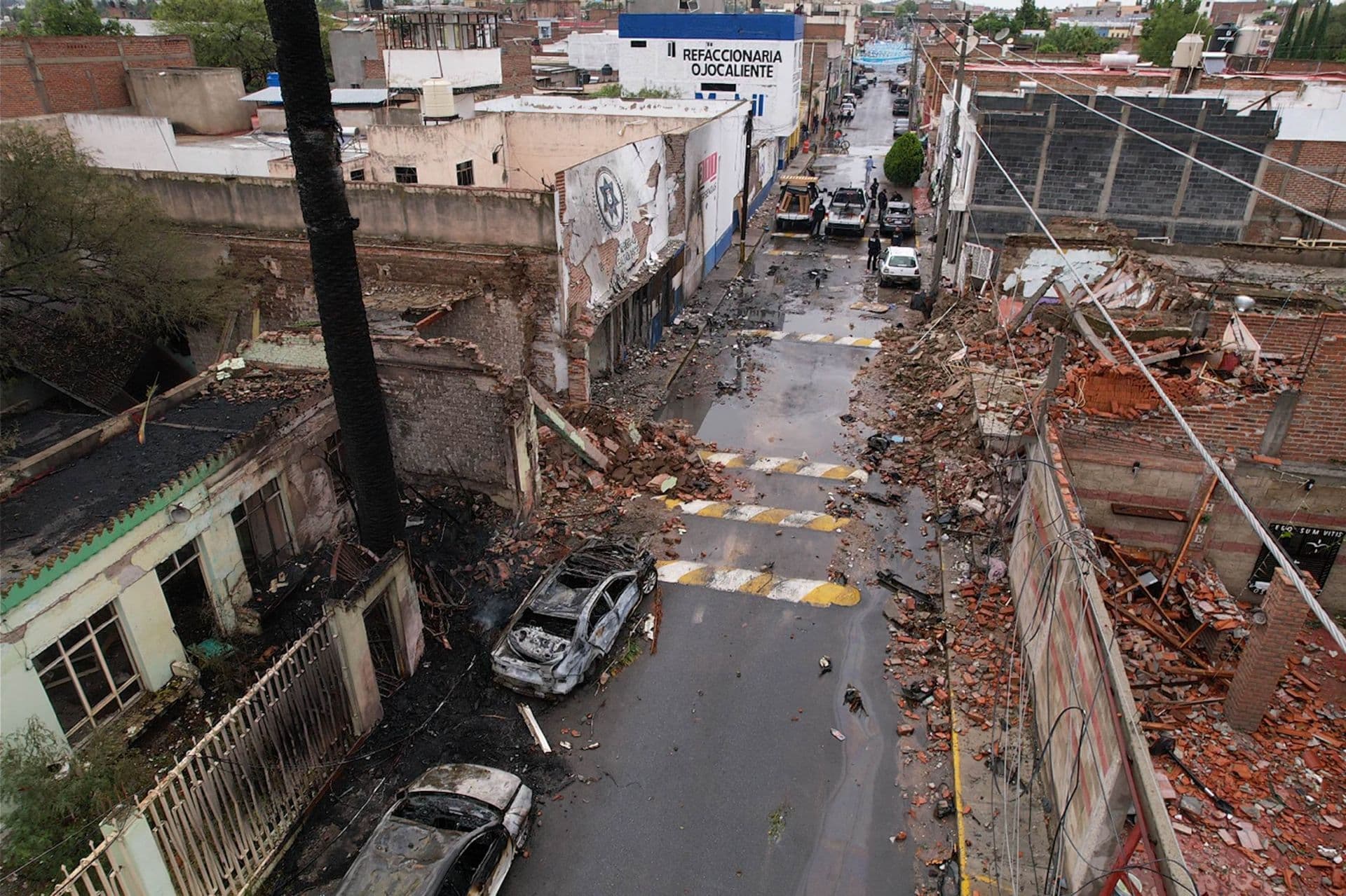 La onda expansiva del estallido provocó severos daños en Ojocaliente, Zacatecas