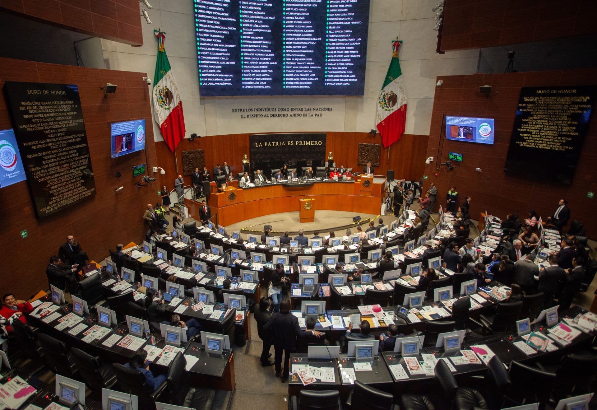 Aspecto durante Sesión en la Cámara de Senadores. Foto: Cuartoscuro/ Archivo