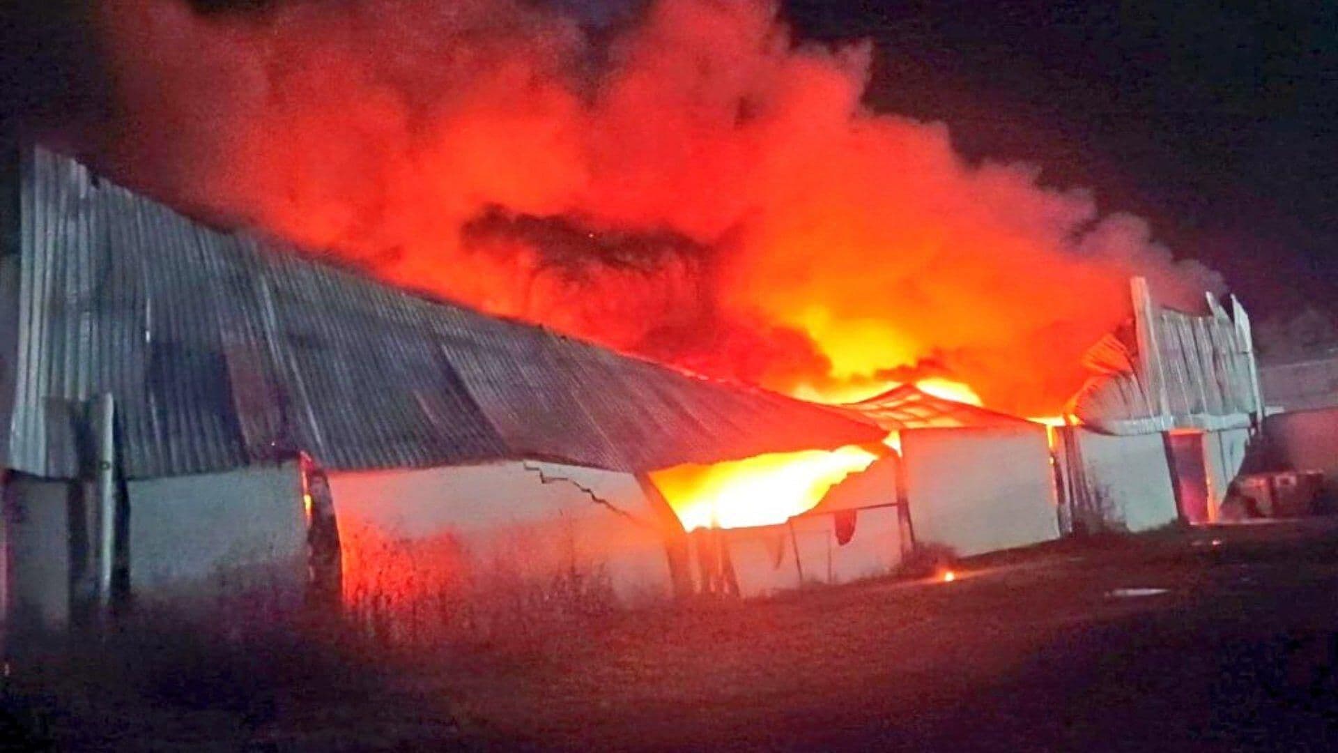 Se Incendia Recicladora del Parque Industrial en Puebla