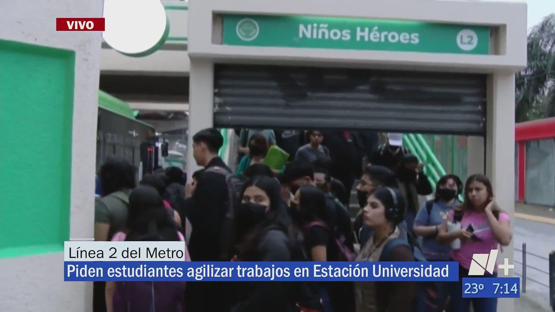 Piden Estudiantes Agilizar Trabajos en Estación Universidad