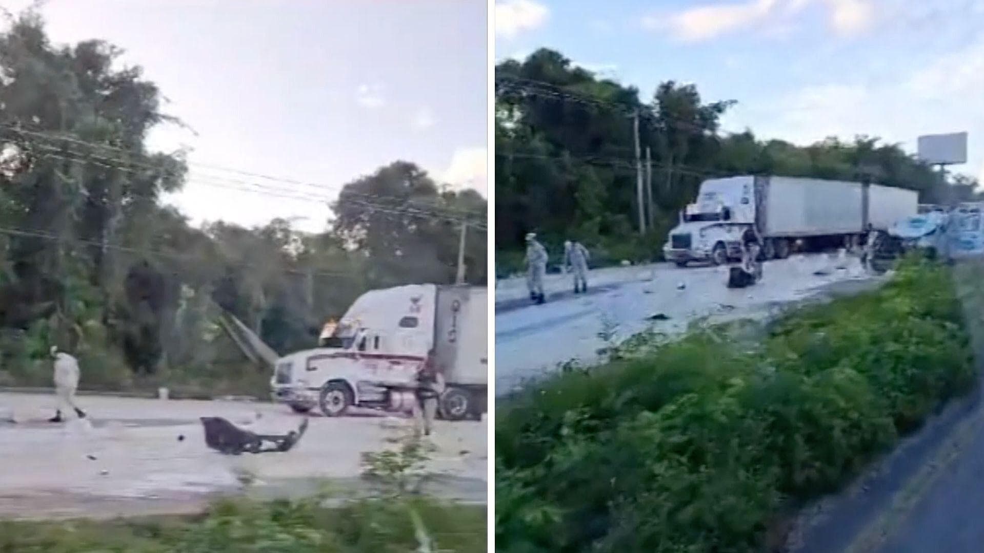 Accidente Vehicular; Camión de Carga Perdió el Control en Puerto Morelos, Quintana Roo