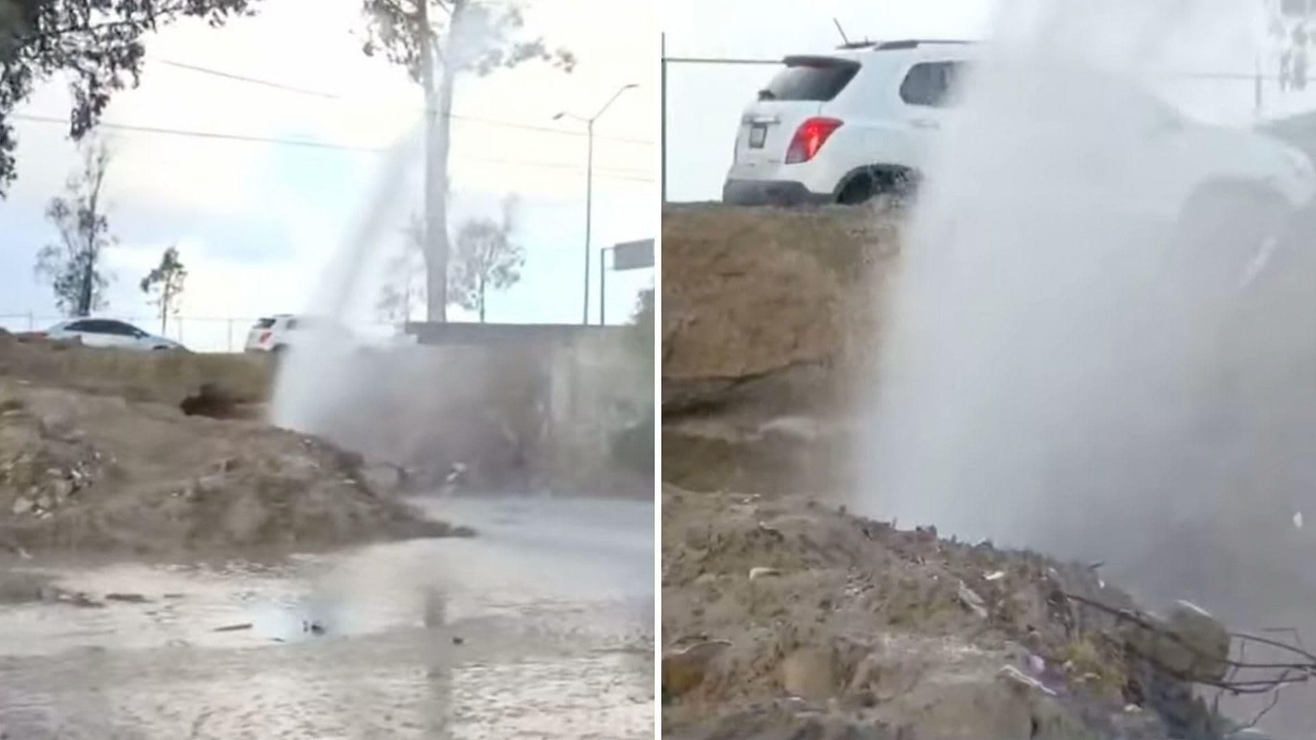 Captan Mega Fuga de Agua en Campo de Béisbol en Otay; Piden Reparación Urgente