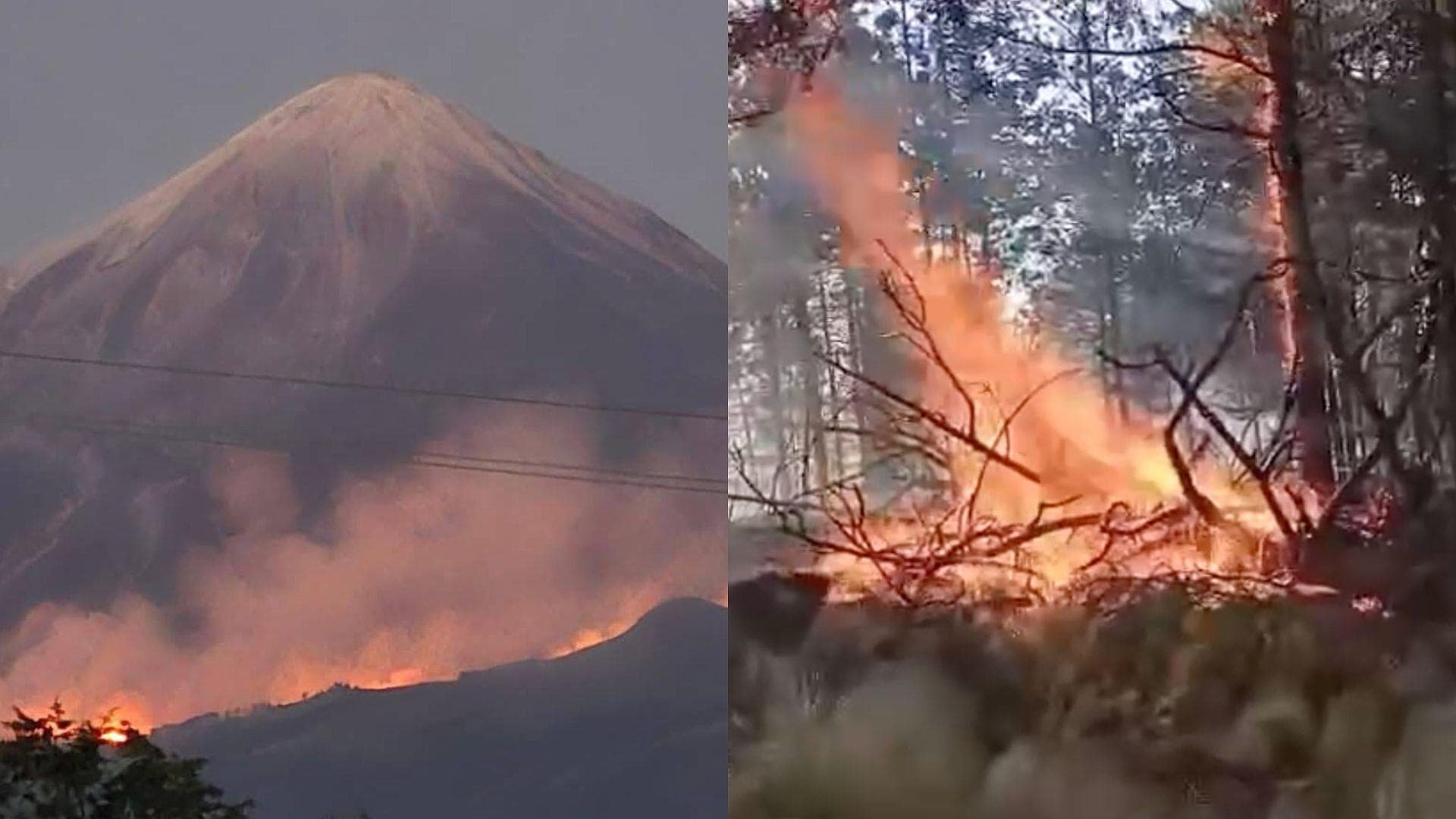 Reportan 3 Incendios en las Faldas del Volcán Pico de Orizaba; Brigadistas Combaten el Fuego