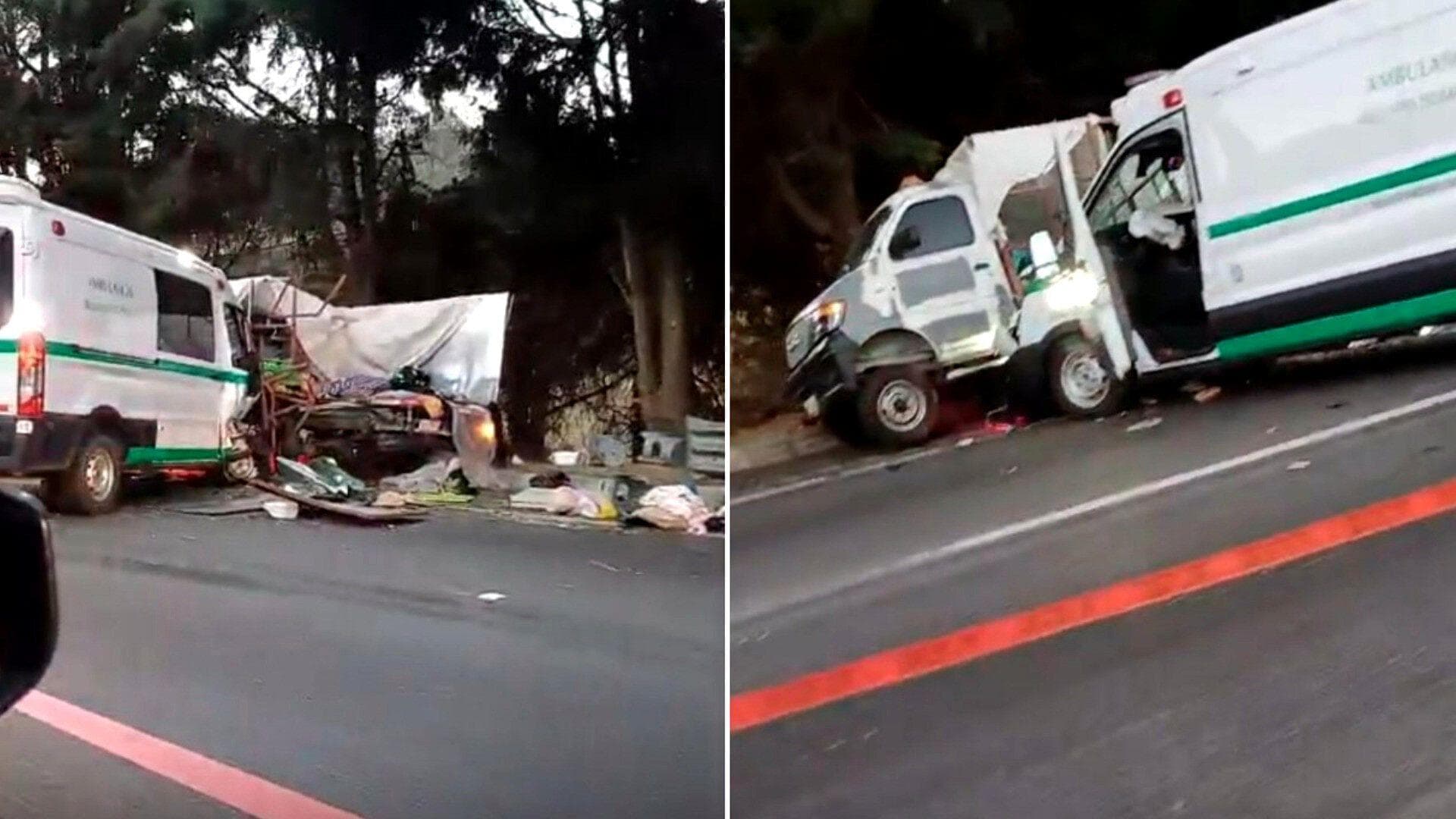 Camioneta con Turistas Choca contra Ambulancia y Mueren 4 Personas en Huitzilac