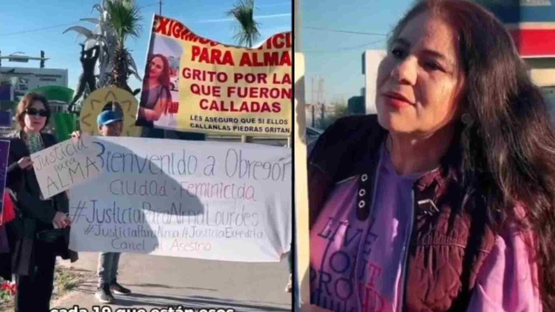 Se Manifiestan Por el Feminicidio de Alma Lourdes en Ciudad Obregón