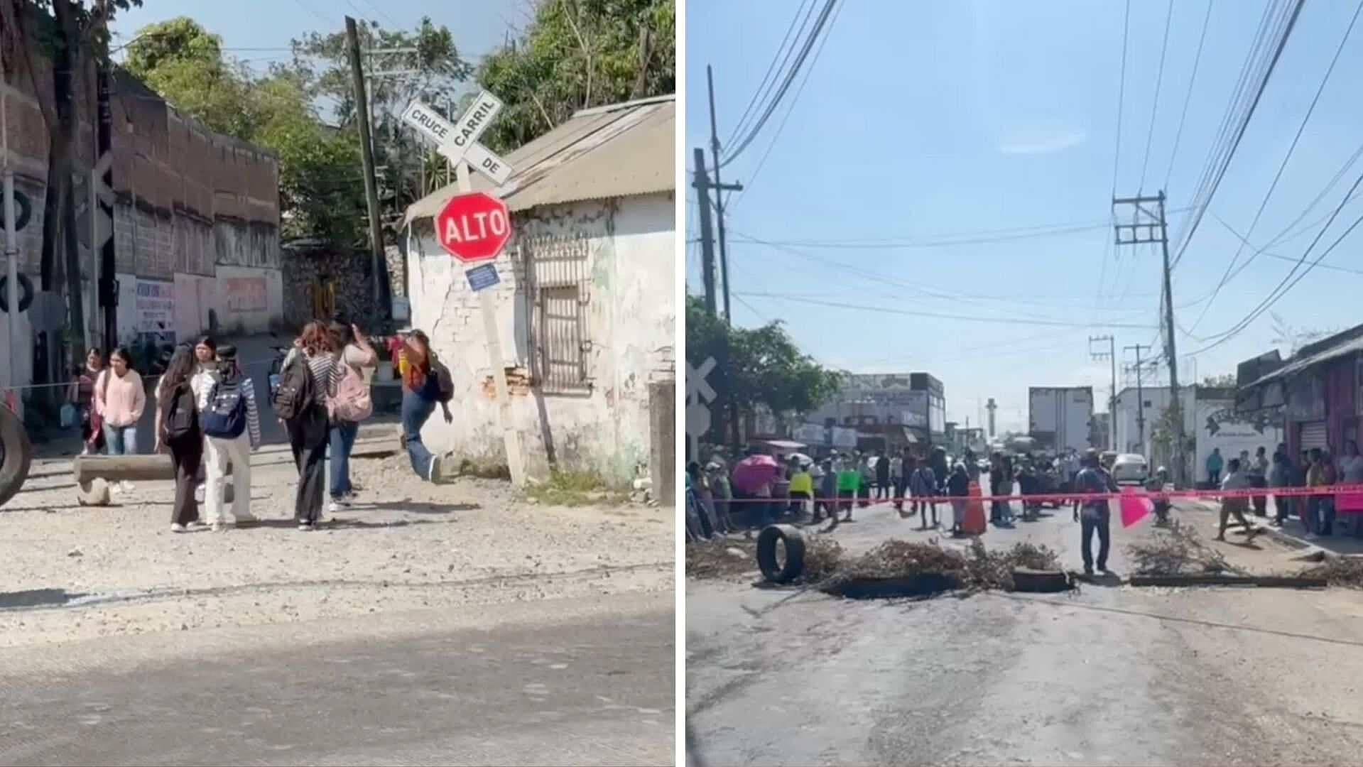 Vecinos Bloquean Cruce Ferroviario en Peñuela, Veracruz