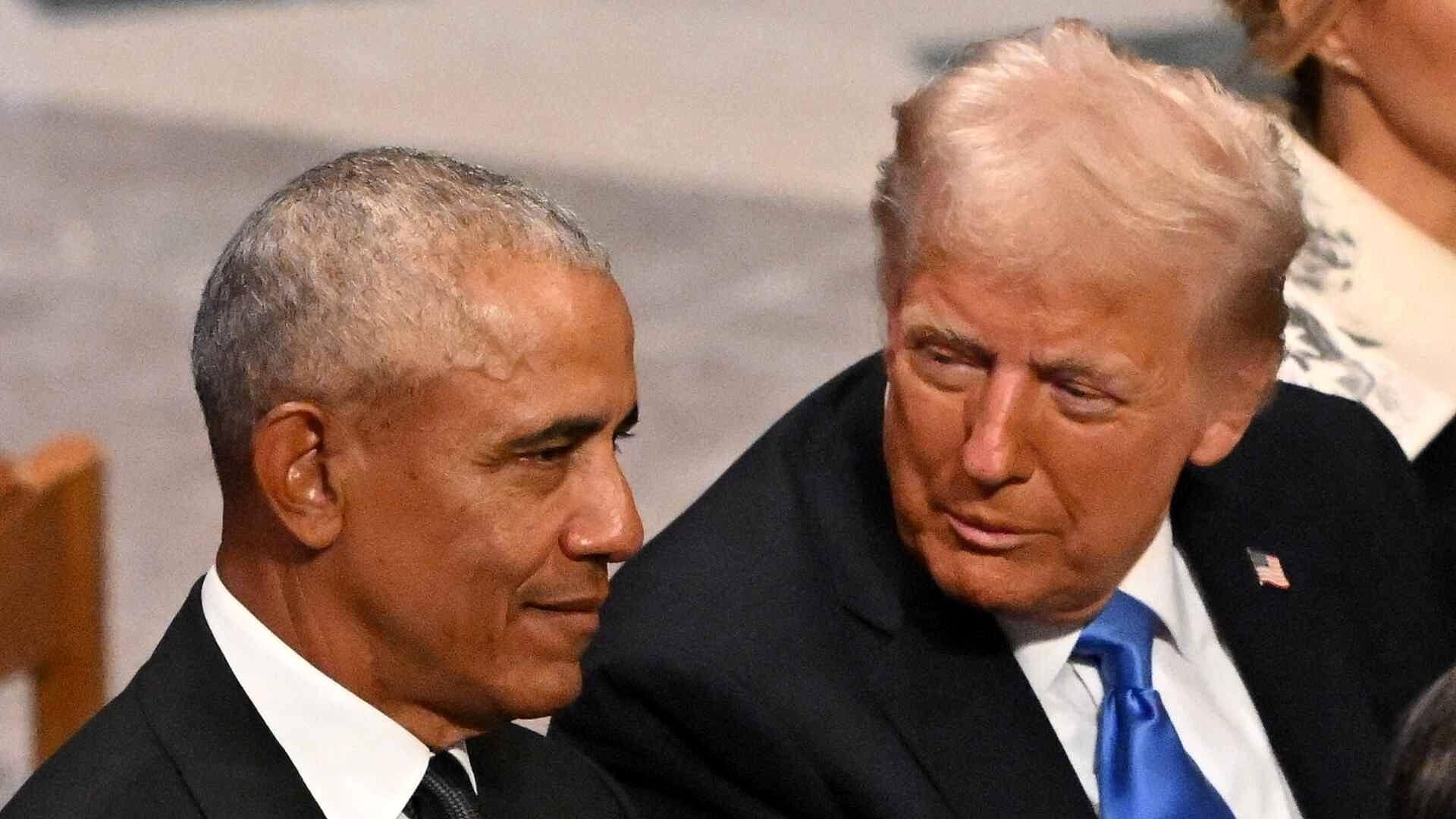 Obama y Trump Ríen Durante Funeral de Jimmy Carter; los Clinton Llegan Sin Saludar