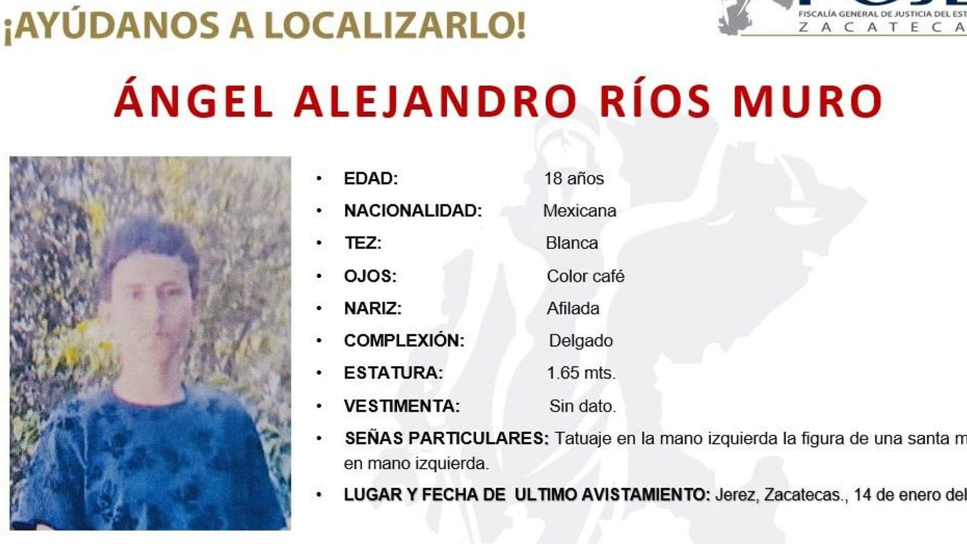 Joven de 18 Años Desaparece en Jerez; No Saben Nada de Él Desde el 14 de Enero