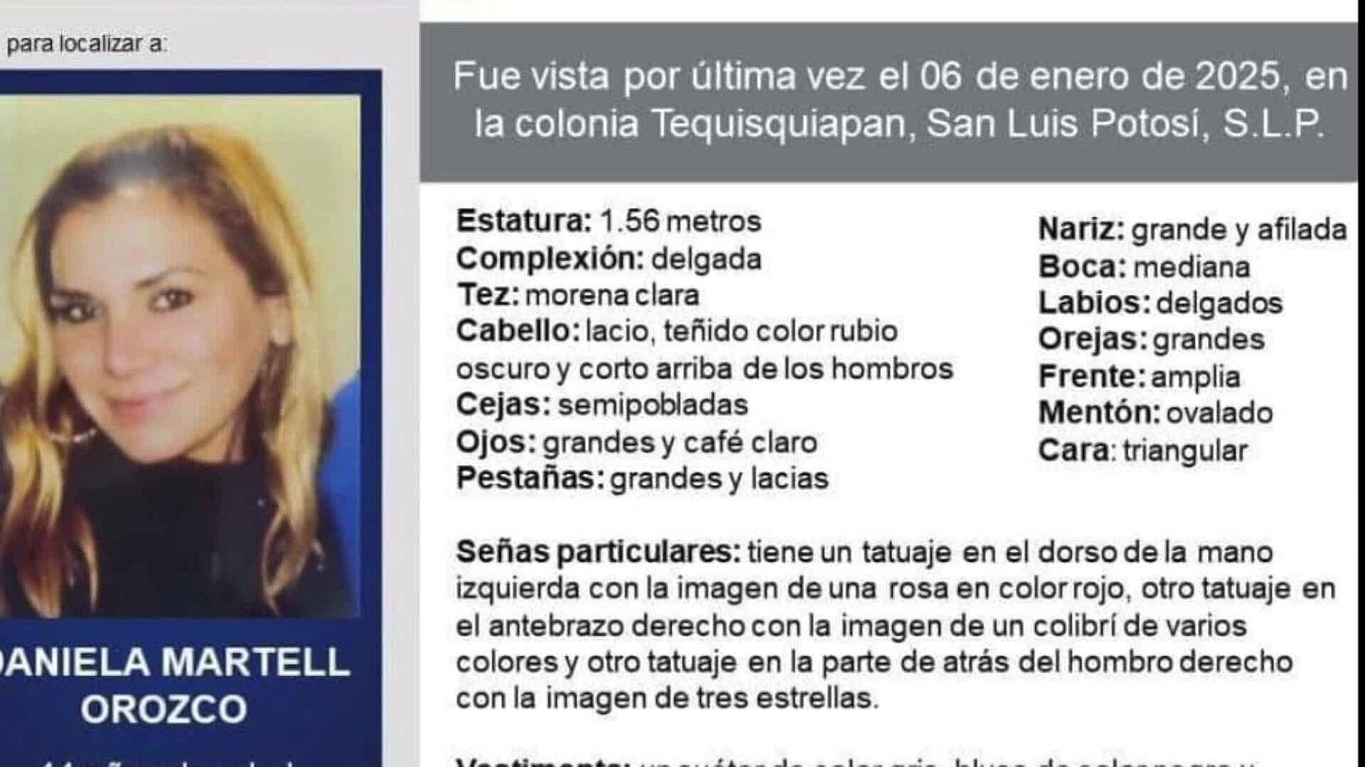 La Fiscalía de SLP Continúa Investigación de la Desaparecida Daniela Martell Orozco
