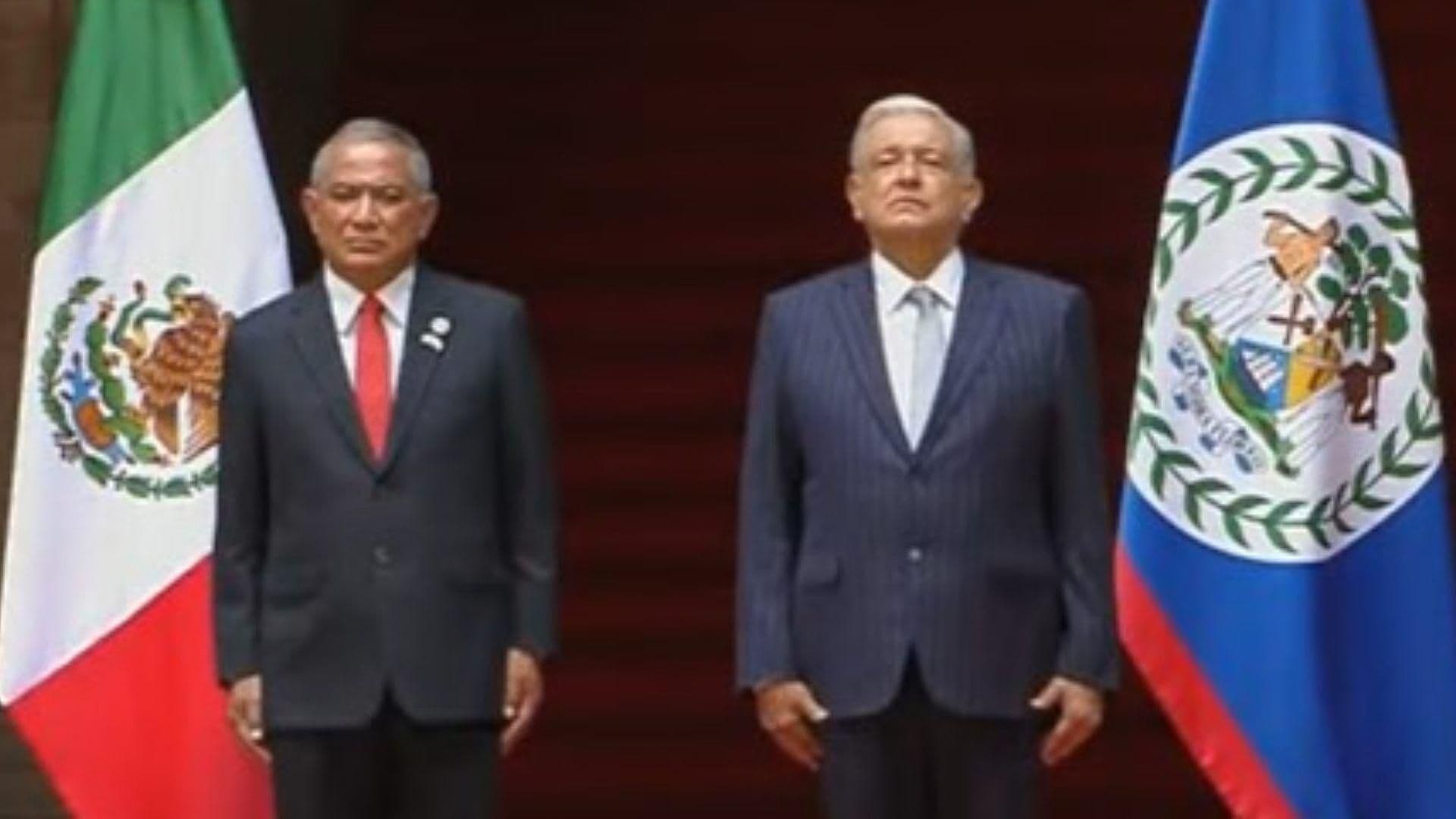 AMLO Da la Bienvenida a Juan Antonio Briceño, Primer Ministro de Belice