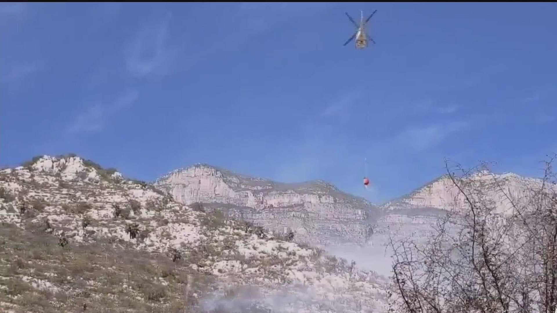 Incendio en el Cerro de las Mitras en Santa Catarina, NL