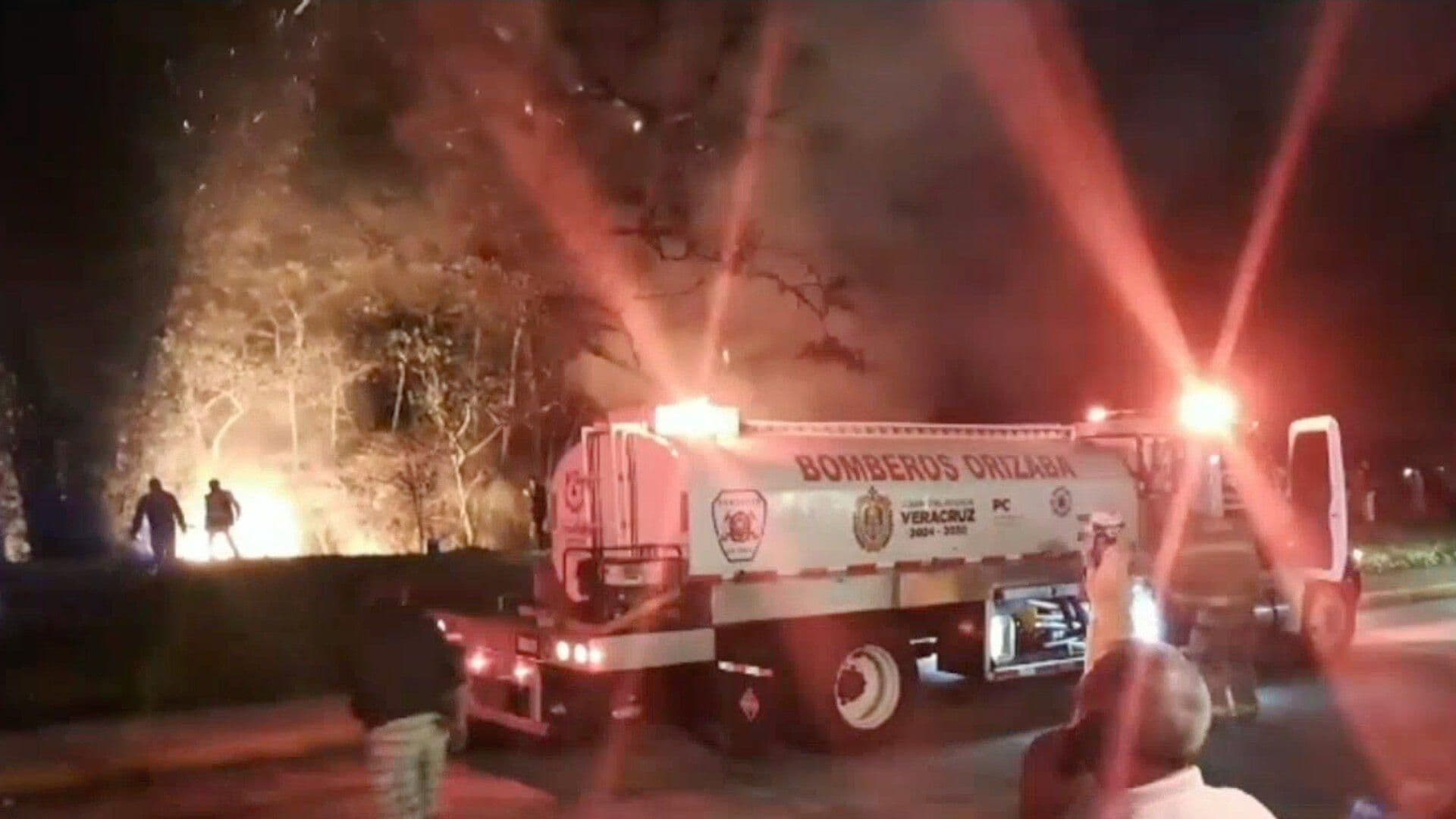 Se Registra Incendio de Pastizal Atrás de Kínder en Mariano Escobedo, Veracruz