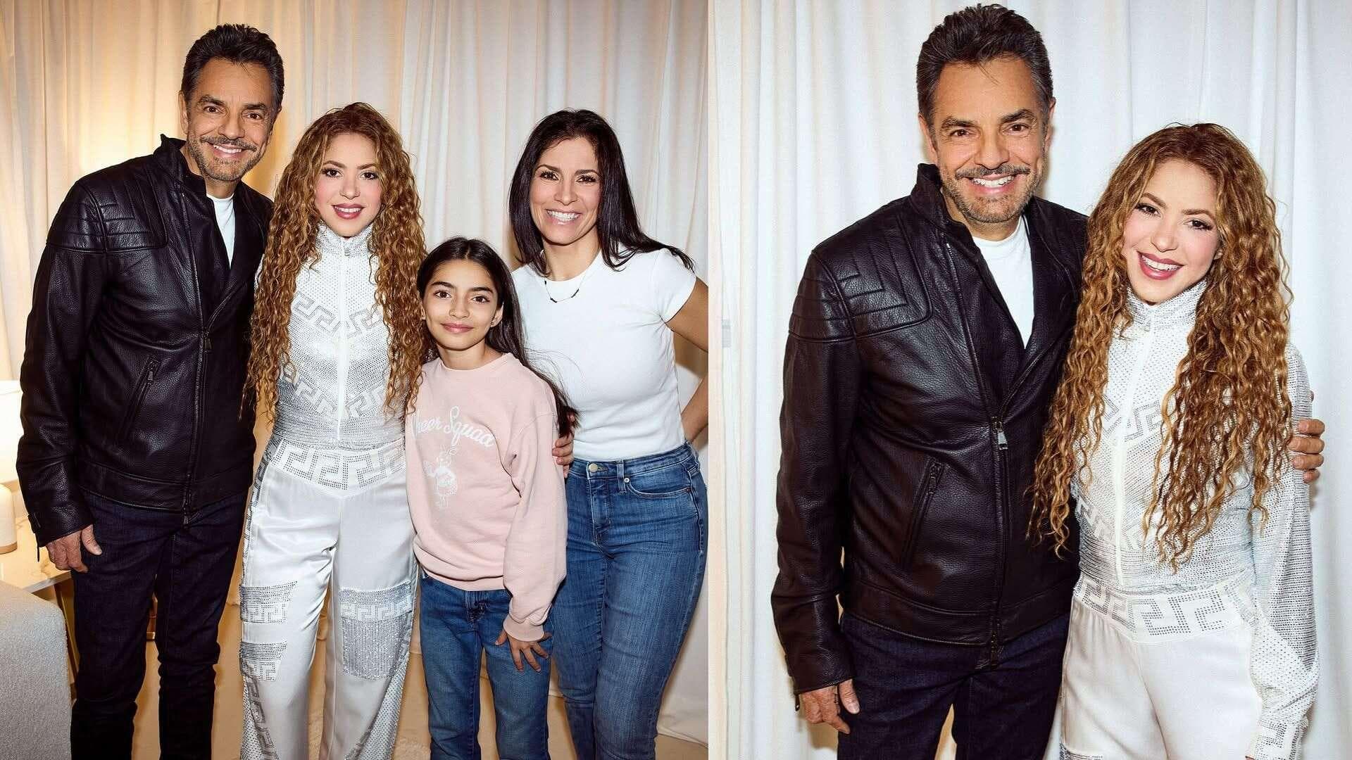 Eugenio Derbez Comparte Fotografías con Shakira; Él y Su Familia la Visitaron antes de Concierto