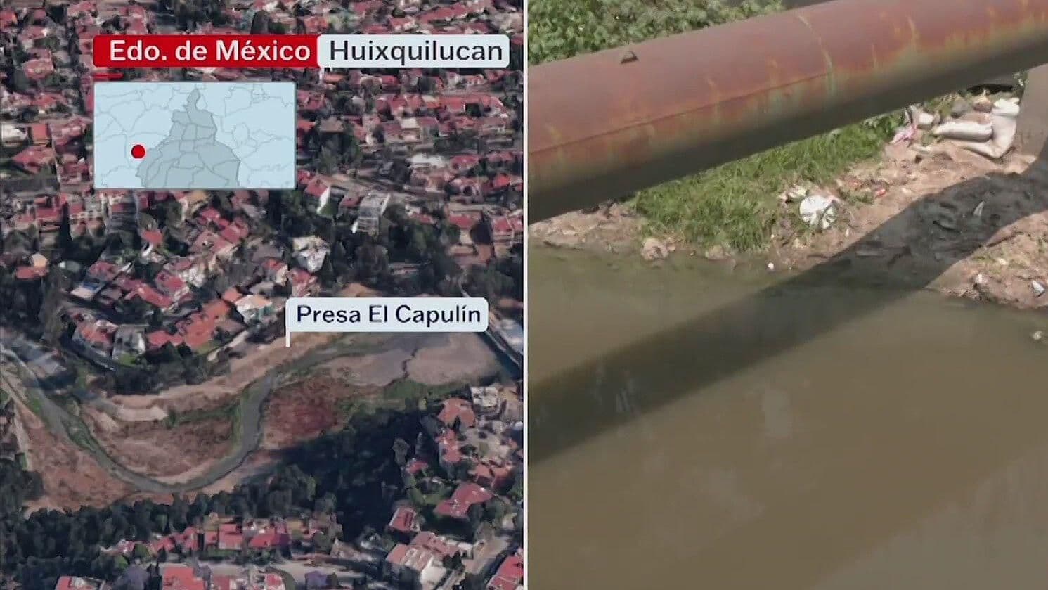 Vecinos de la Presa 'El Capulín' en Huixquilucan, Edomex, Denuncian Olores Insoportables