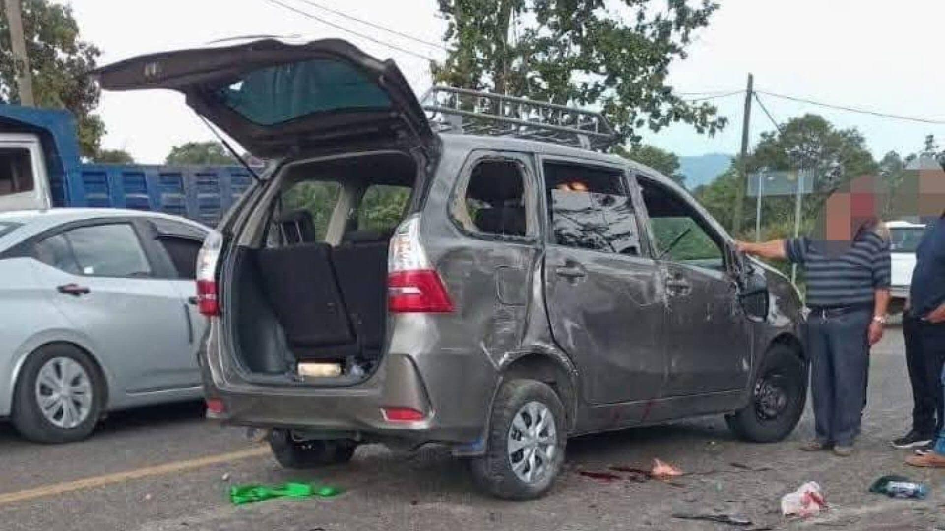 Se Registra Fuerte Choque en la Carretera San Cristóbal-Huixtán en Chiapas