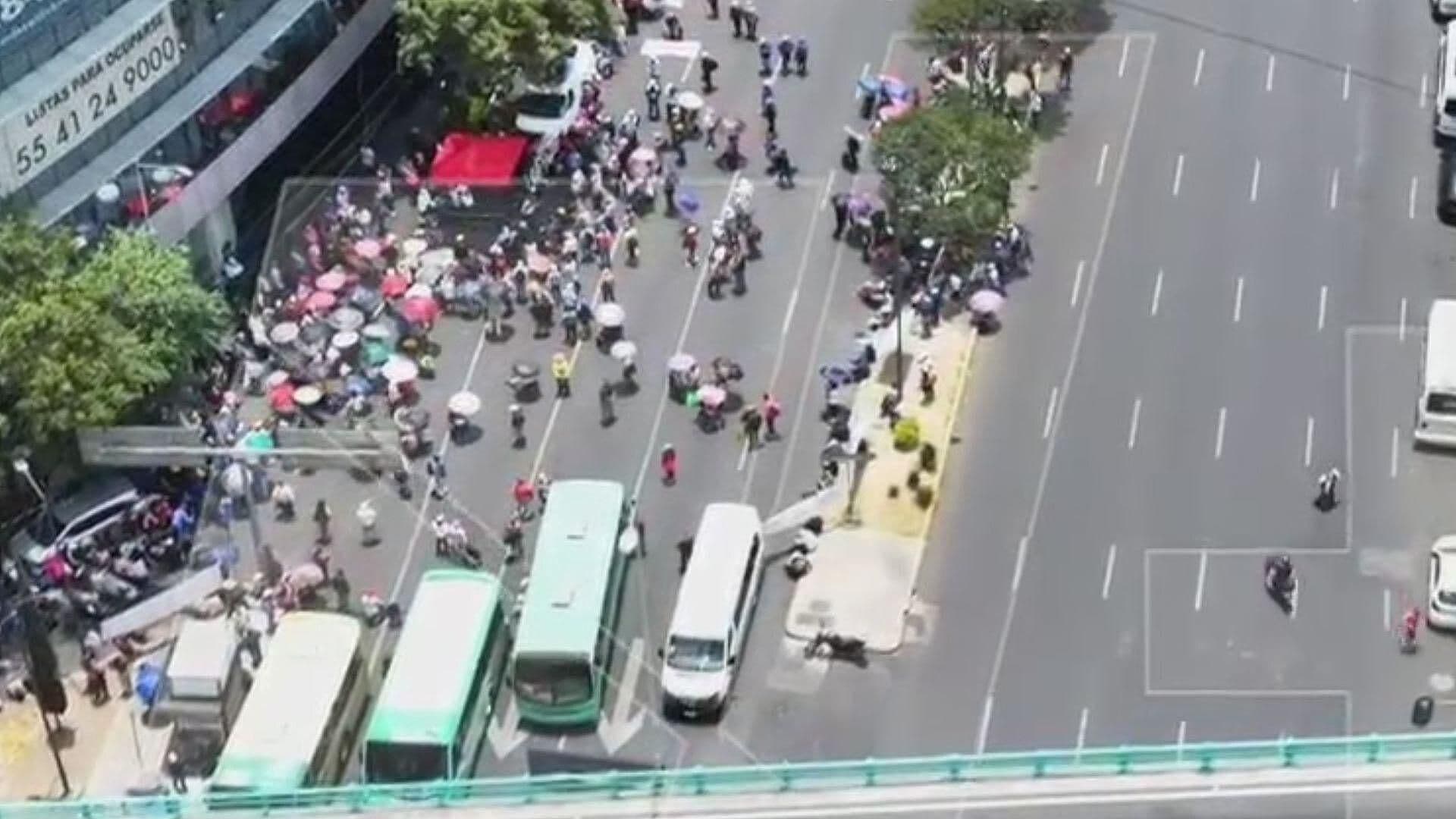 Así se ve Desde el Aire el Bloqueo de Integrantes de la ANUEE en Barranca del Muerto, CDMX