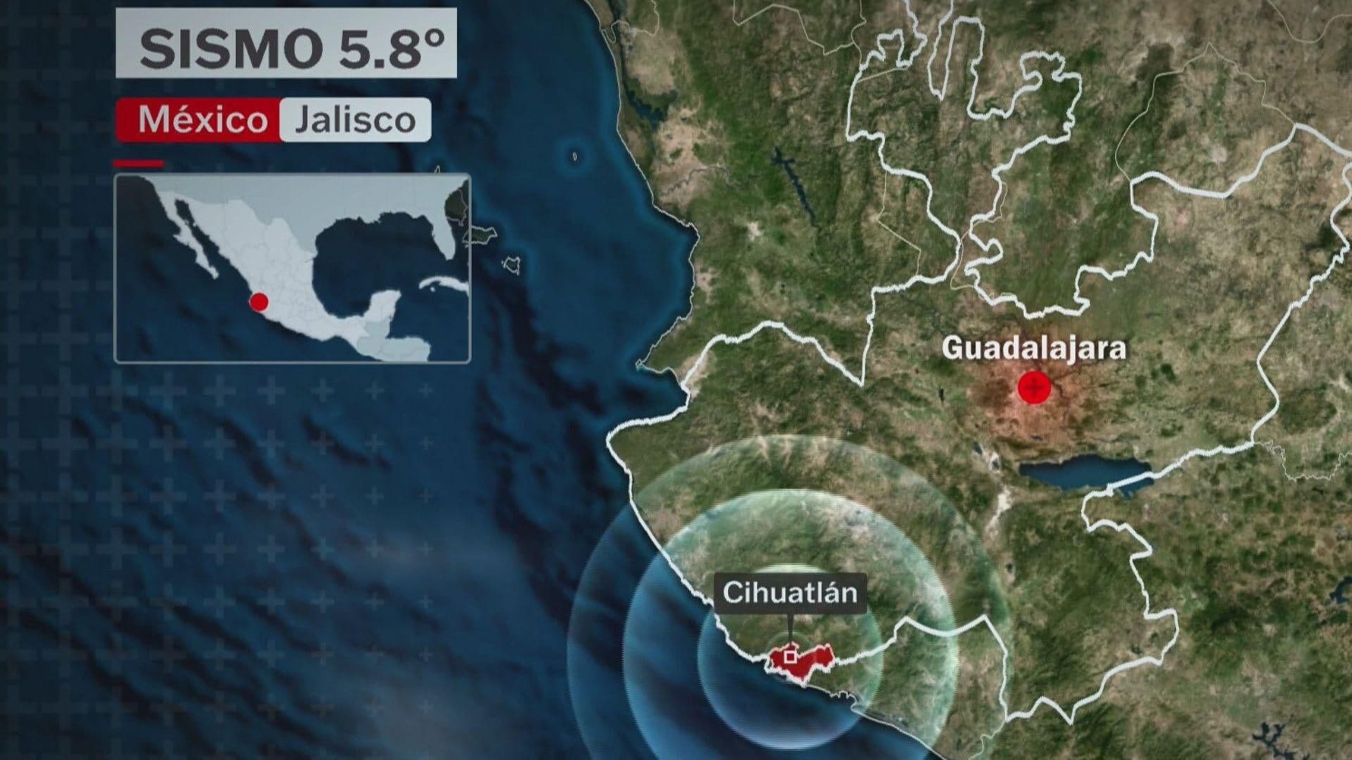 Ajustan a 5.8 Magnitud de Sismo de Cihuatlán, Jalisco