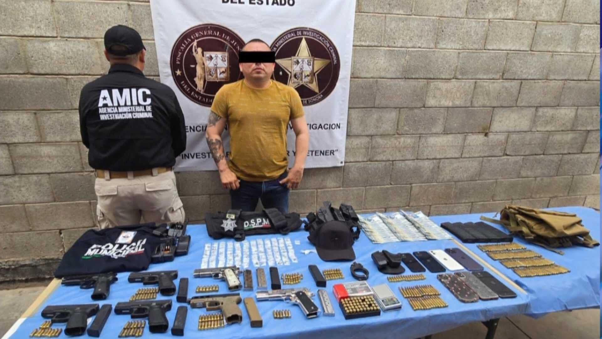 Detienen a Policía Activo con Armas, Narcóticos y Más de 50 Mil Pesos en Efectivo en Altar