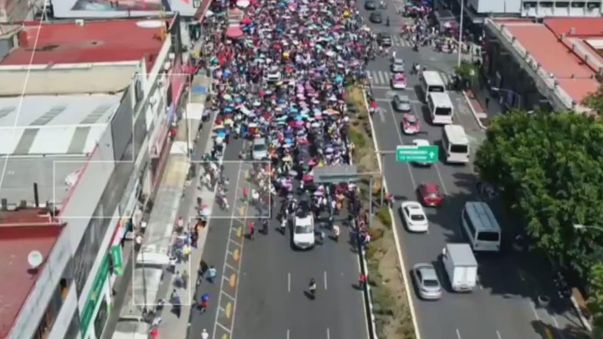 Integrantes de la CNTE Bloquean Av. México-Tenochtitlan, CDMX
