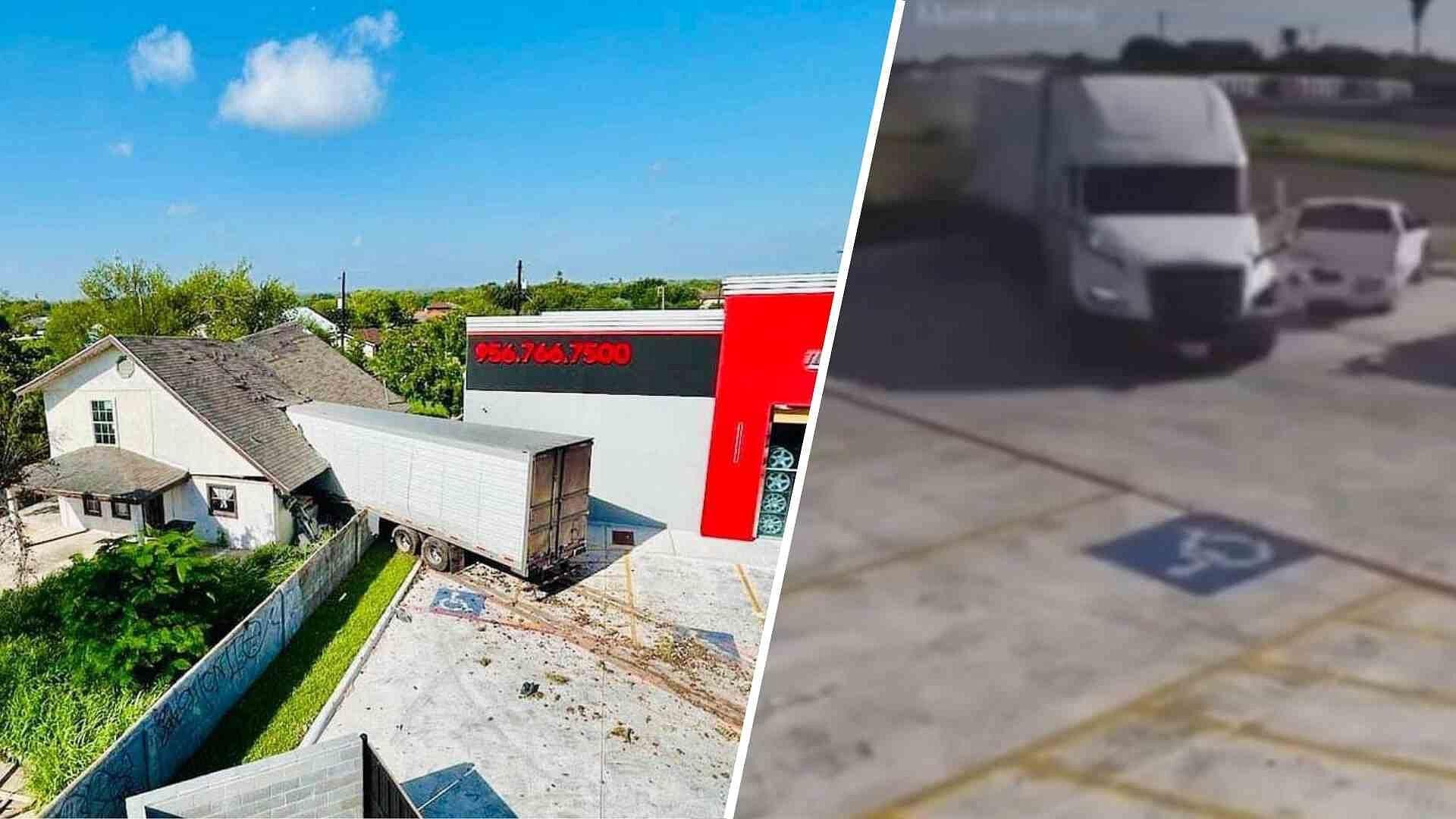 VIDEO: Tráiler se Estrella Contra Vivienda y Conductor Fallece en Mission, Texas
