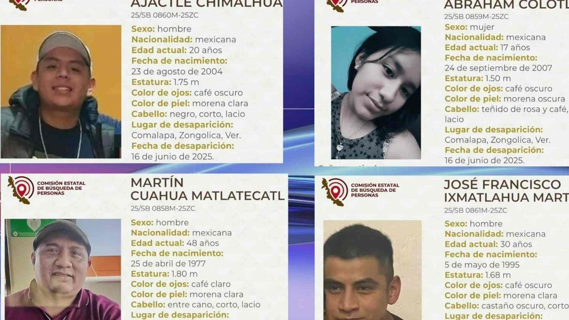 Reportan a Tres Hombres y a una Menor de Edad Como Desaparecidos en la Sierra de Zongolica