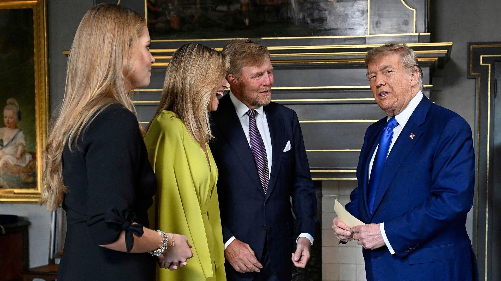 Donald Trump Saluda a los Reyes de Países Bajos por Cumbre OTAN
