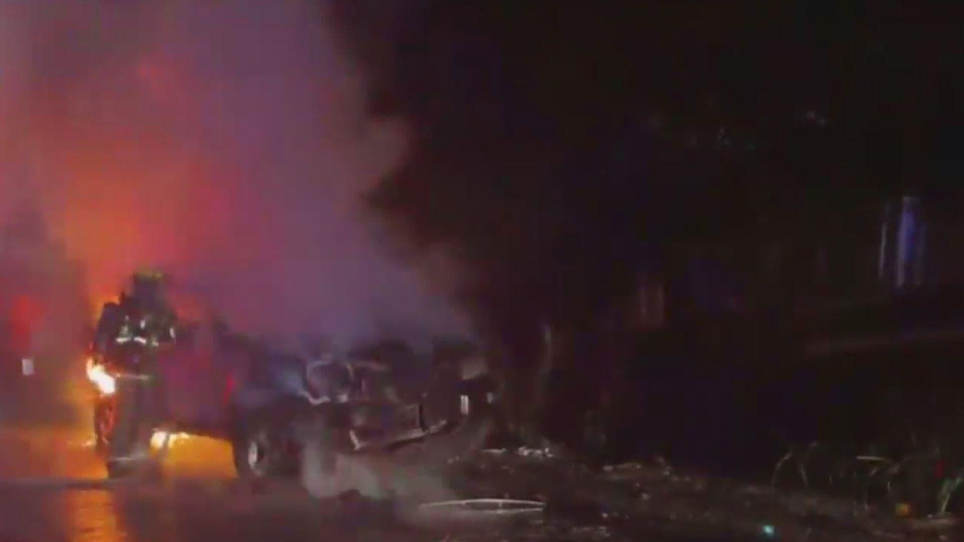 Incendio de Camioneta en Colonia La Estanzuela