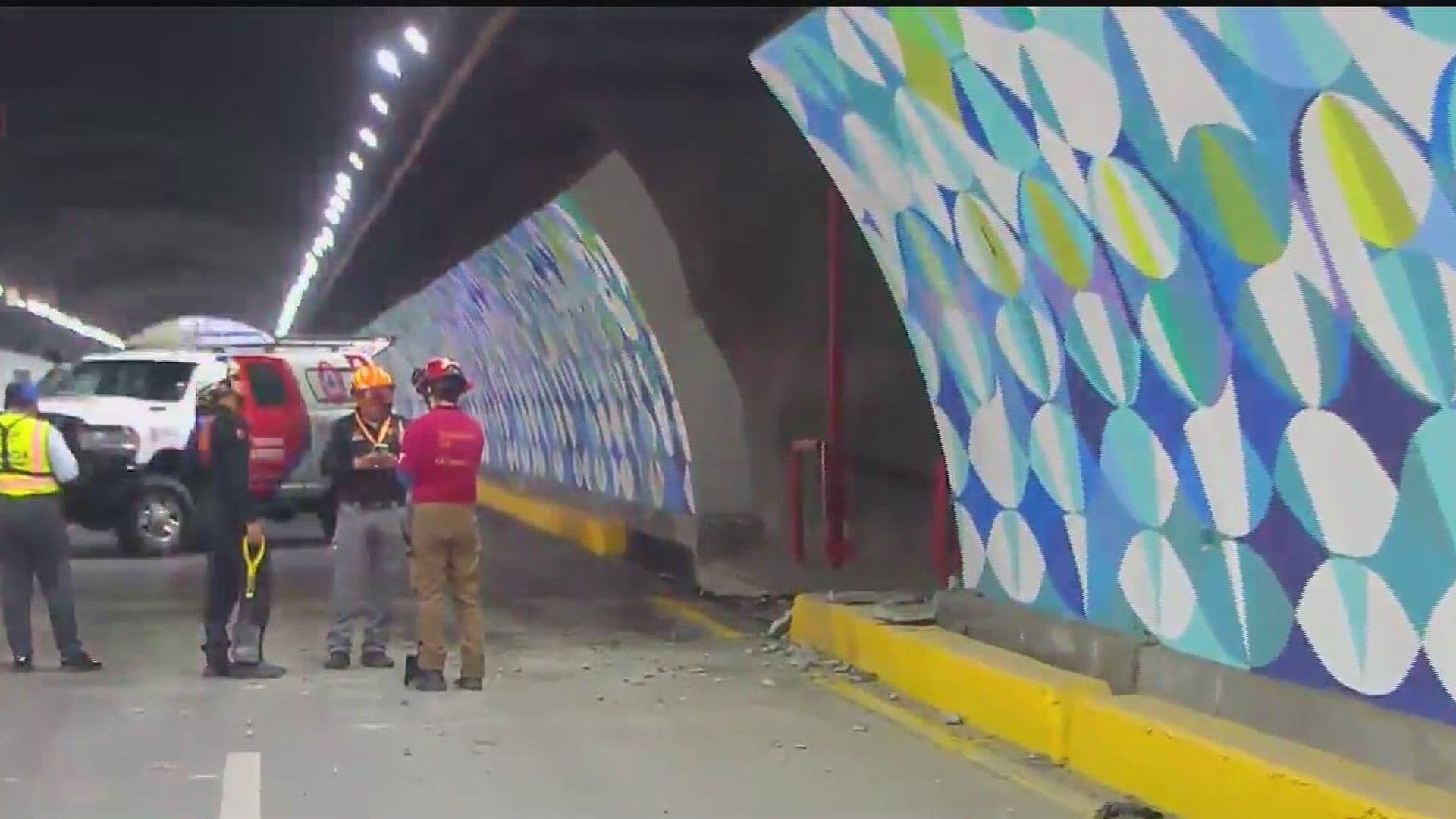 Cierre de Carriles por Caída de Losa en Túnel de la Loma Larga en Monterrey