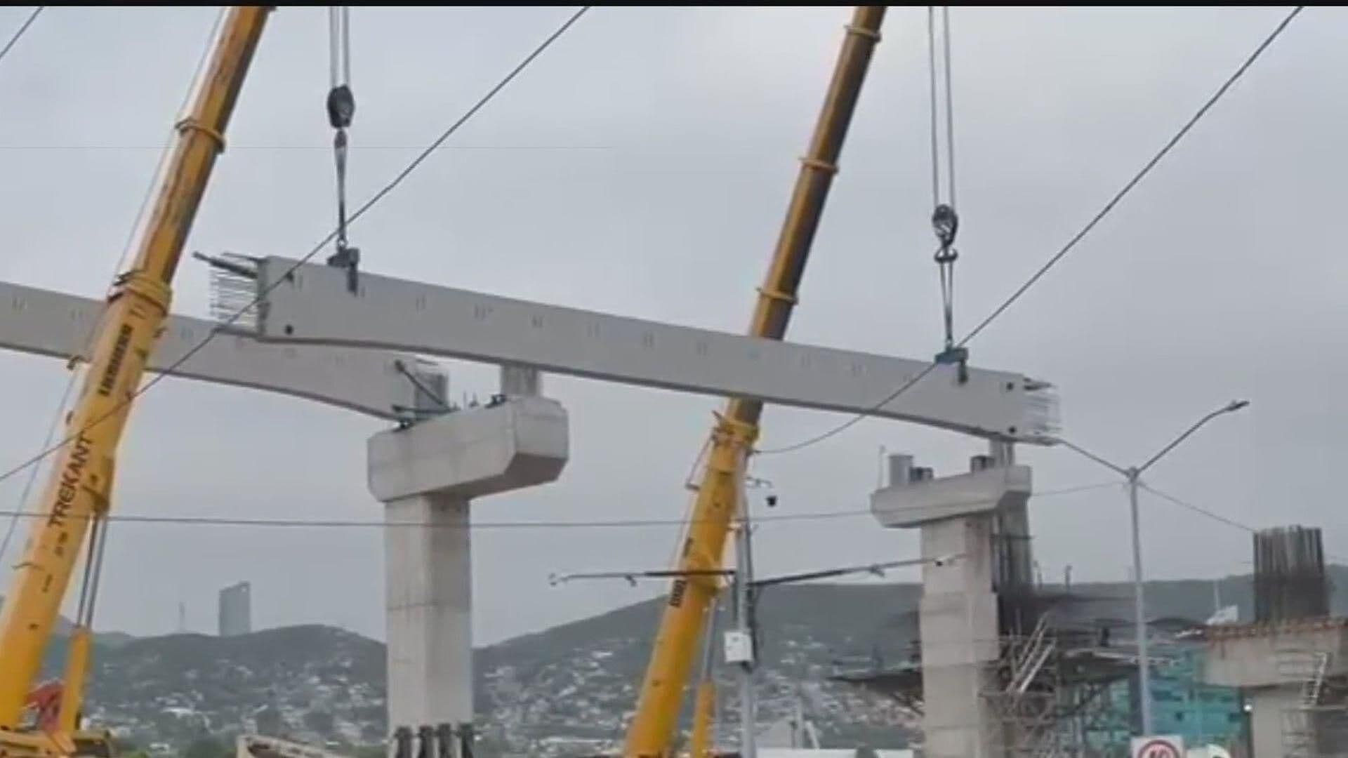 Colocan Trabes para Línea 4 del Metro en Constitución en Monterrey