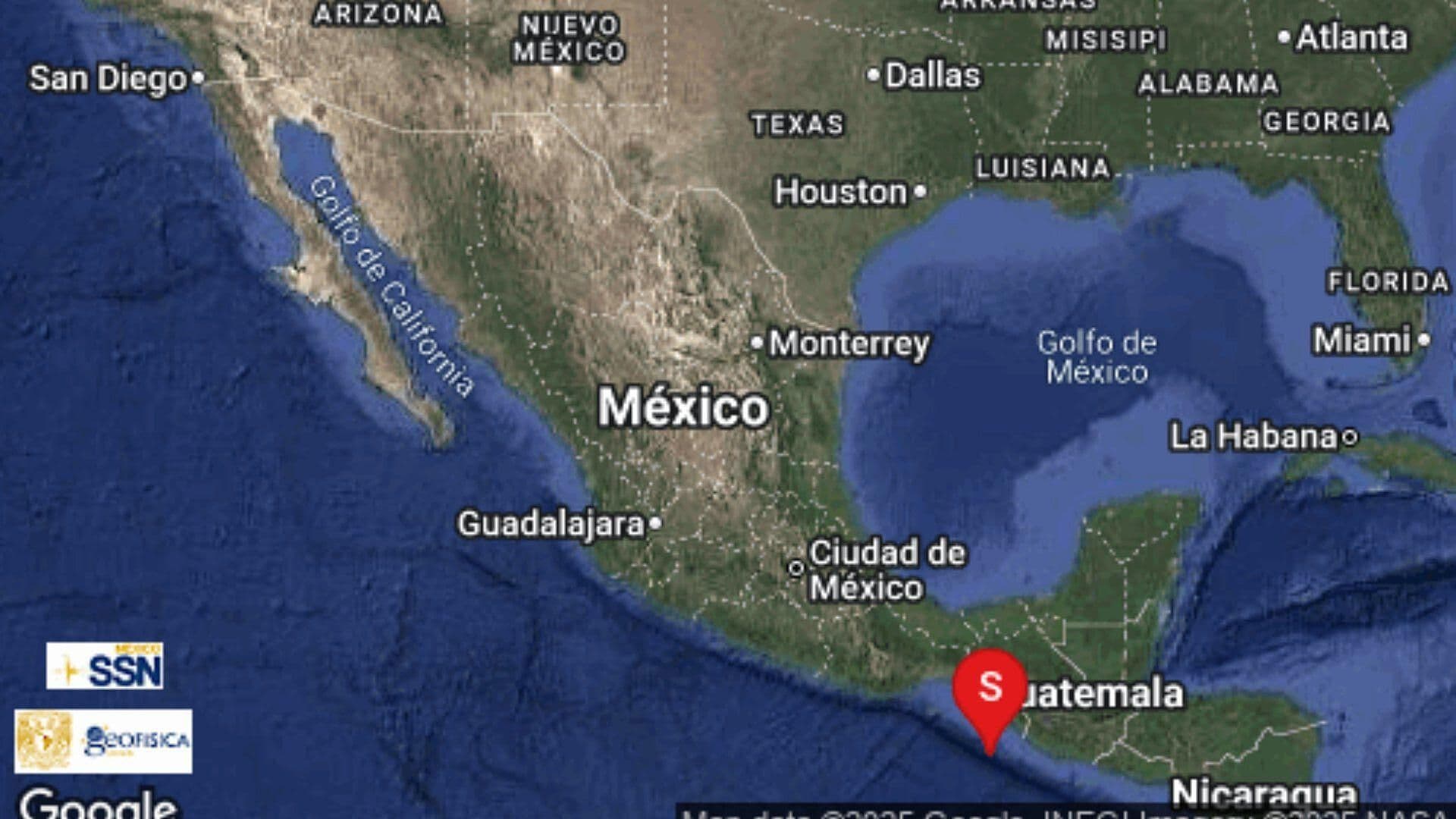 Reportan Sismo de Magnitud 5.0 al Suroeste de Ciudad Hidalgo, Chiapas