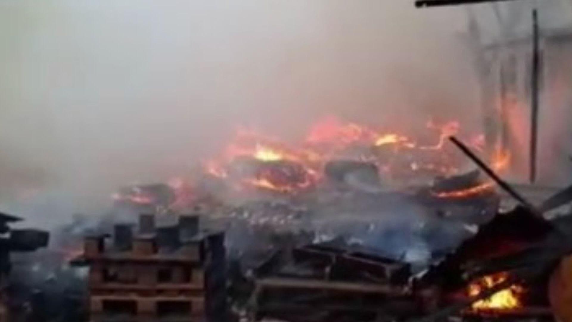 Moviliza Incendio en Tarimera en la colonia Colinas la Morena en Juárez, Nuevo León