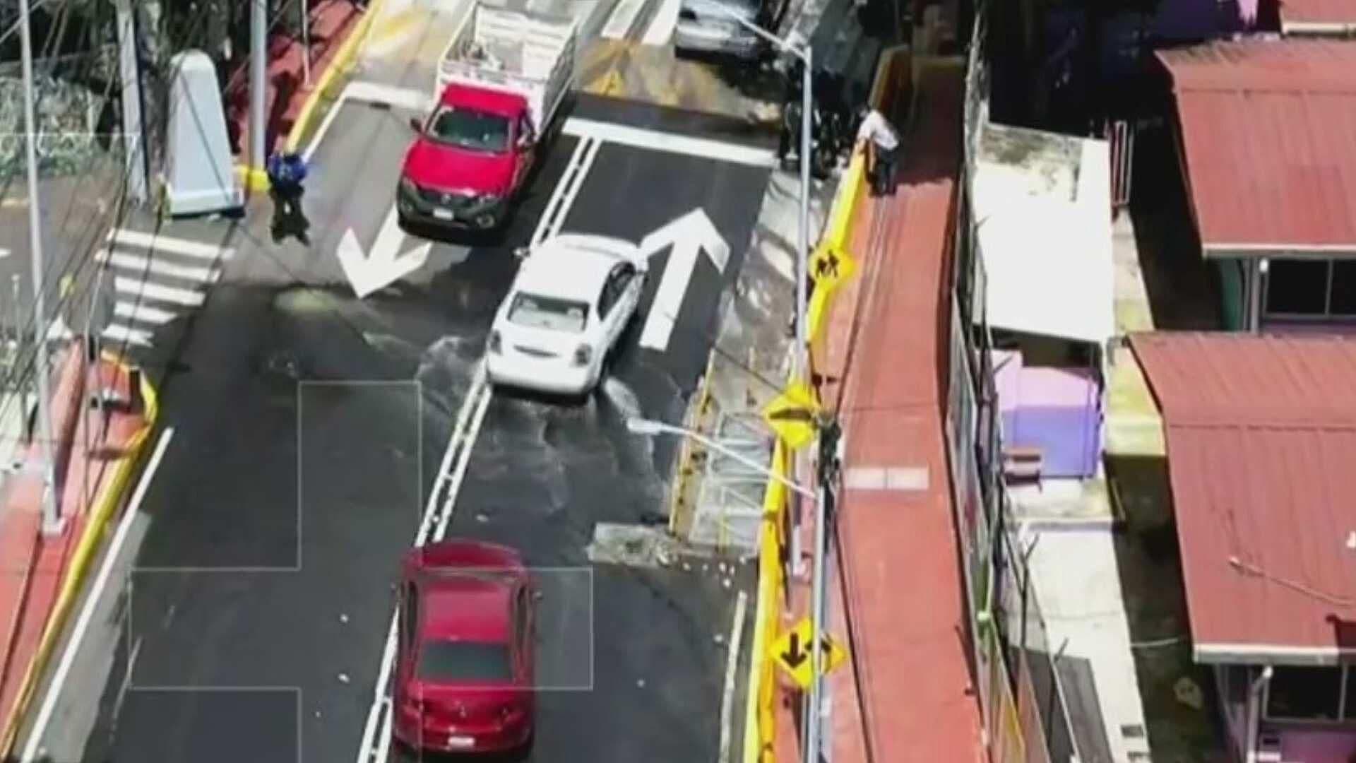 Así se Ve Desde el Aire Enorme Fuga de Aguas Negras en la Av. San Jerónimo, CDMX