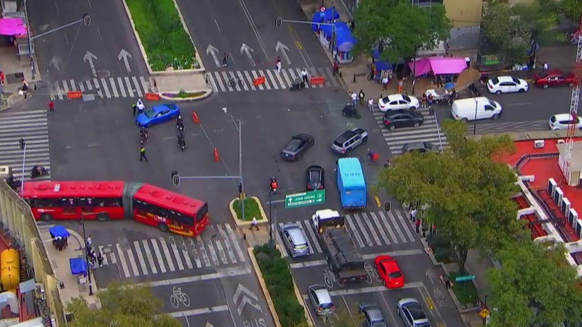 Así Se Ve desde el Aire Manifestación de Hoy en Dr. Río de la Loza, CDMX