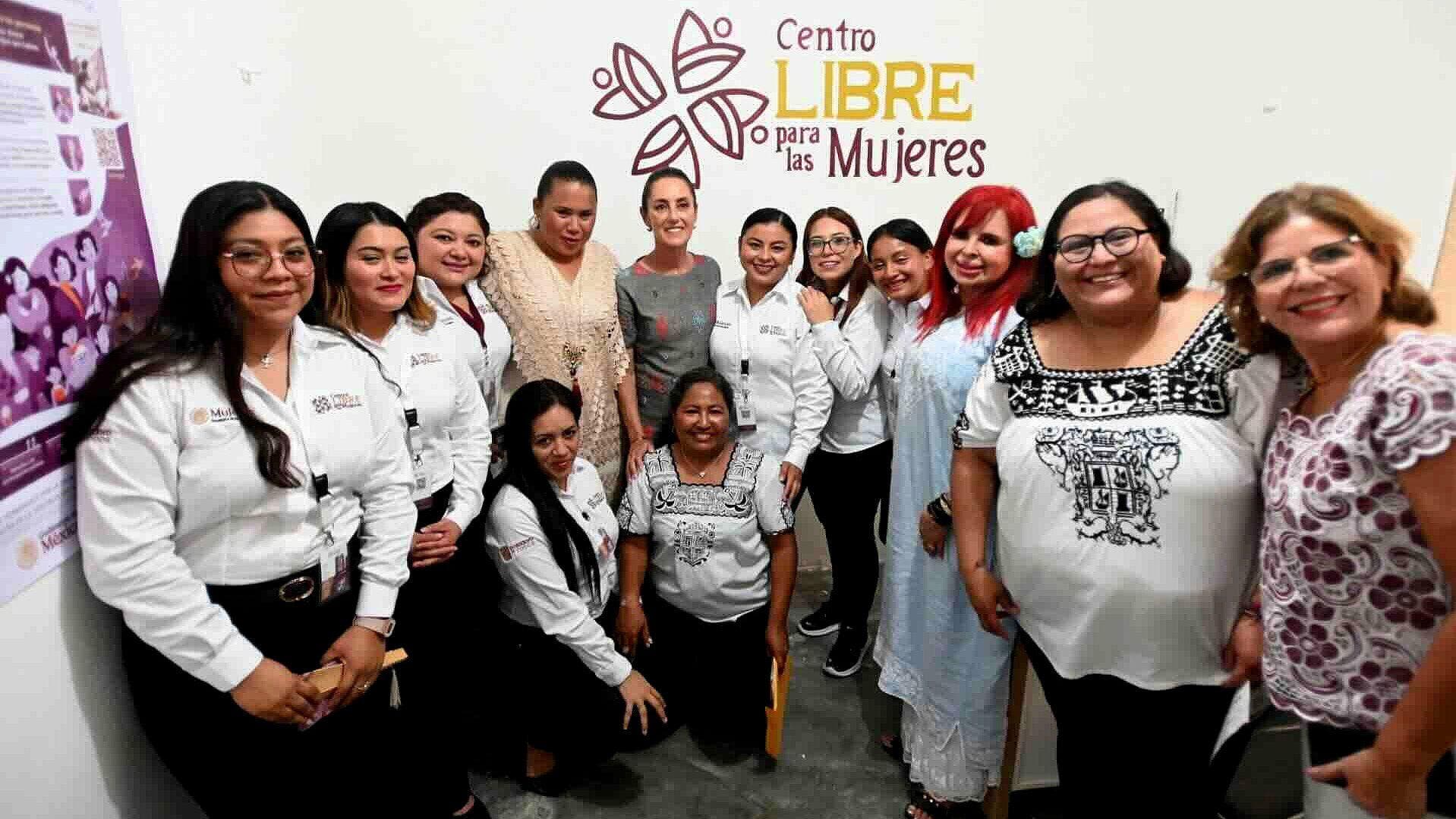 Claudia Sheinbaum Inauguró Centro Libre para Mujeres en Calakmul, Campeche