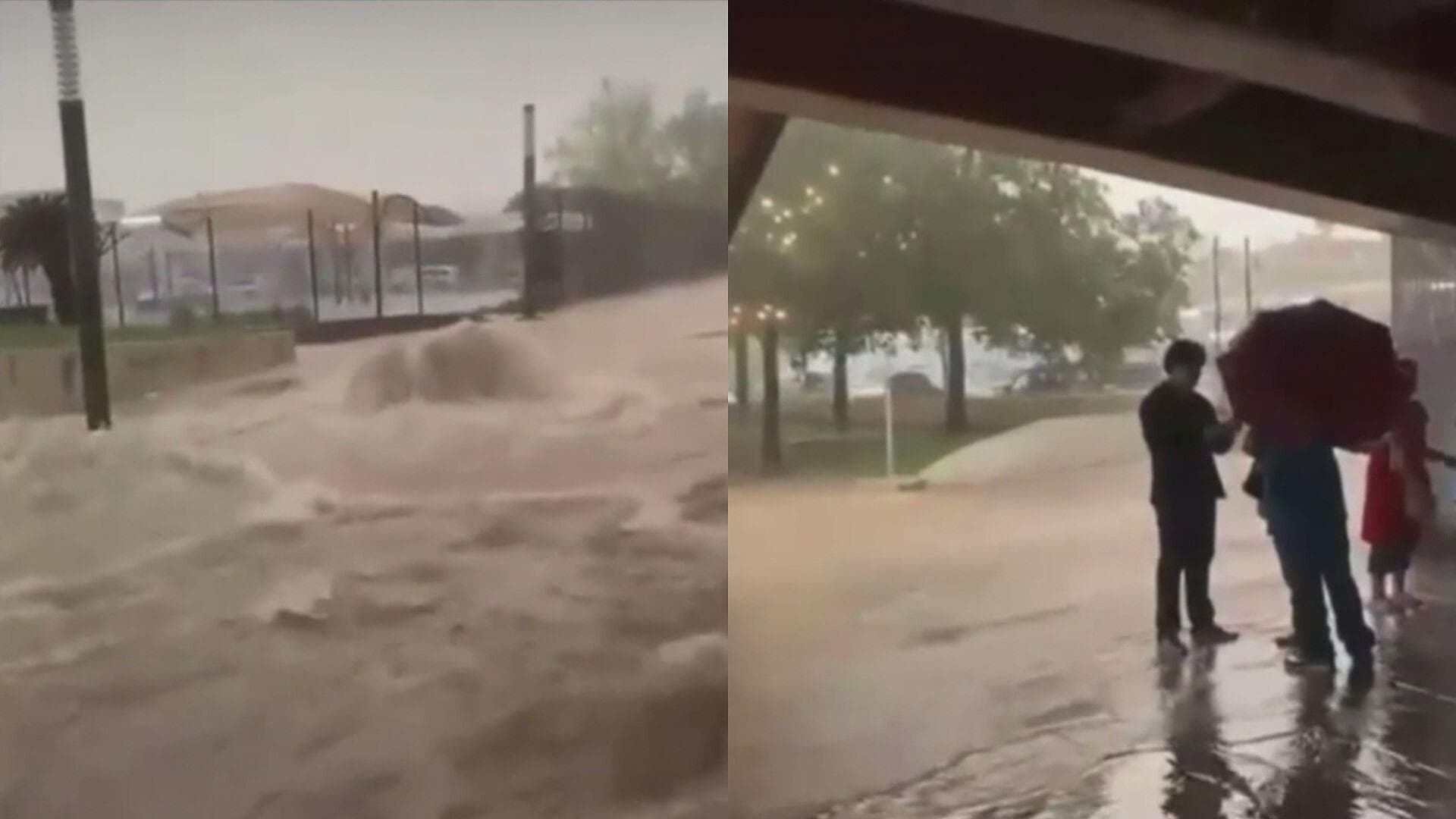 Video: Asombra Corriente de Agua en el Paseo Santa Lucía por Intensas Lluvias en Monterrey