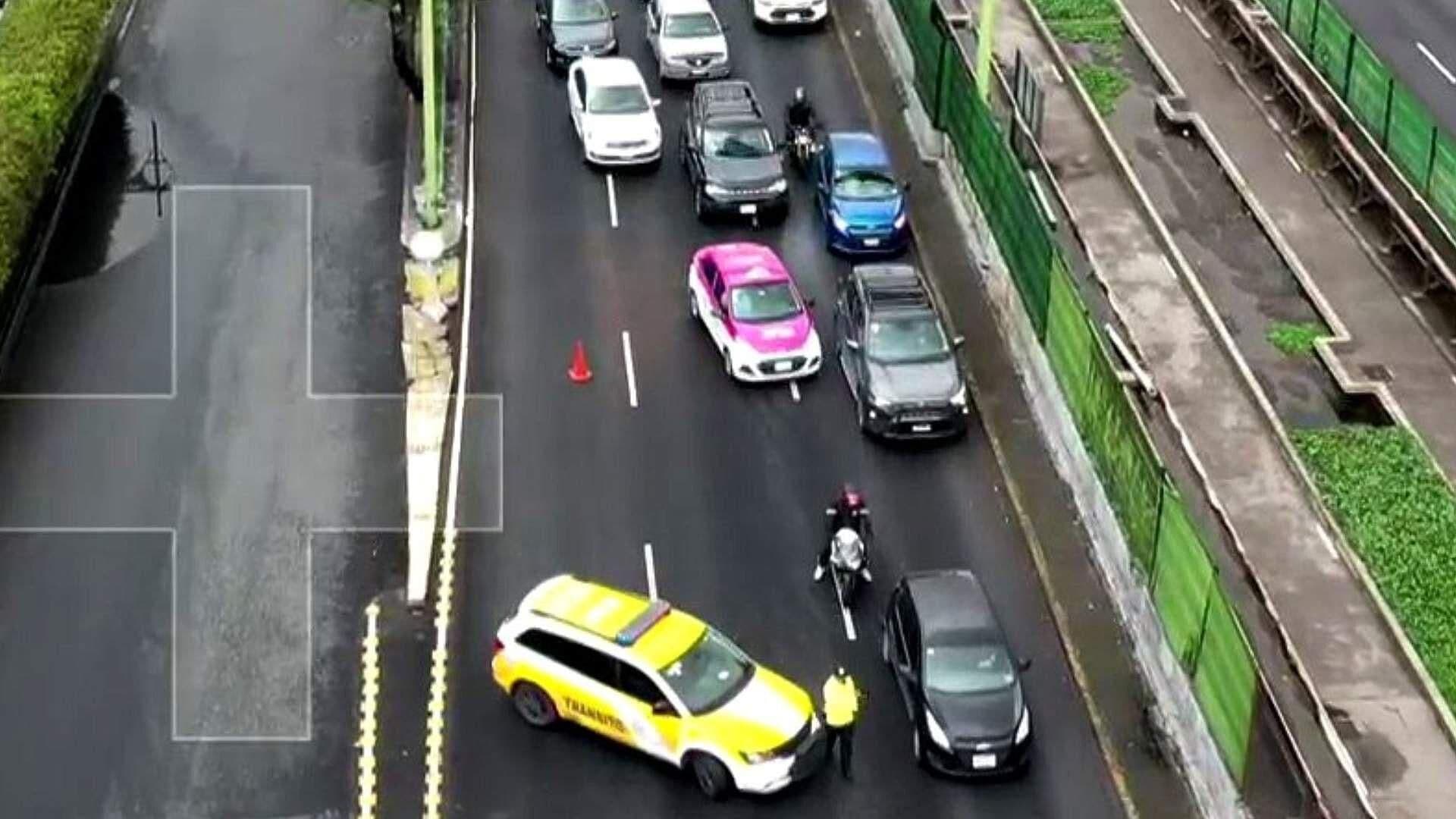 Así Se Ve Desde el Aire el Caos en Viaducto por Fatal Accidente de Motocicleta