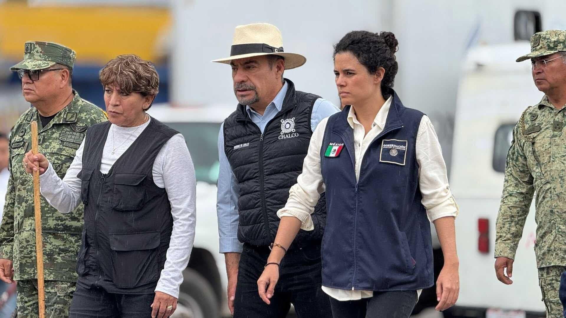 Delfina Gómez y Titular de Segob Recorren Obras de Rescate del Colector Solidaridad