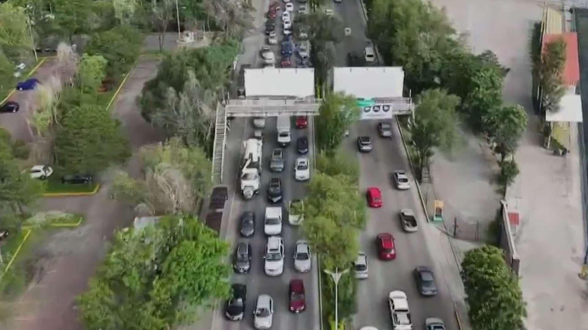 Así Se Ve Desde el Aire Caos por Retiro de Contenedor en Lomas Verdes, Naucalpan, Edomex