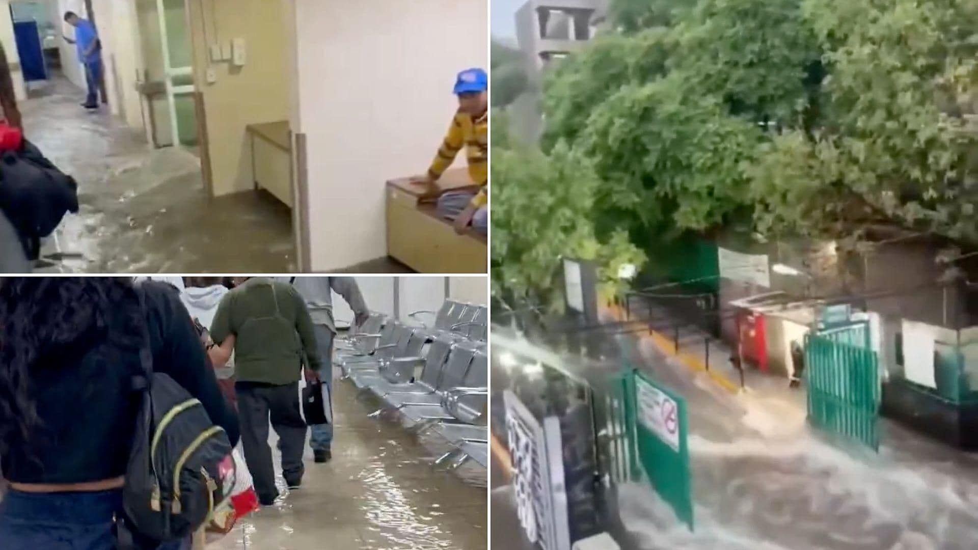 Inundación en Hospital del IMSS en Los Reyes La Paz Tras Fuertes Lluvias