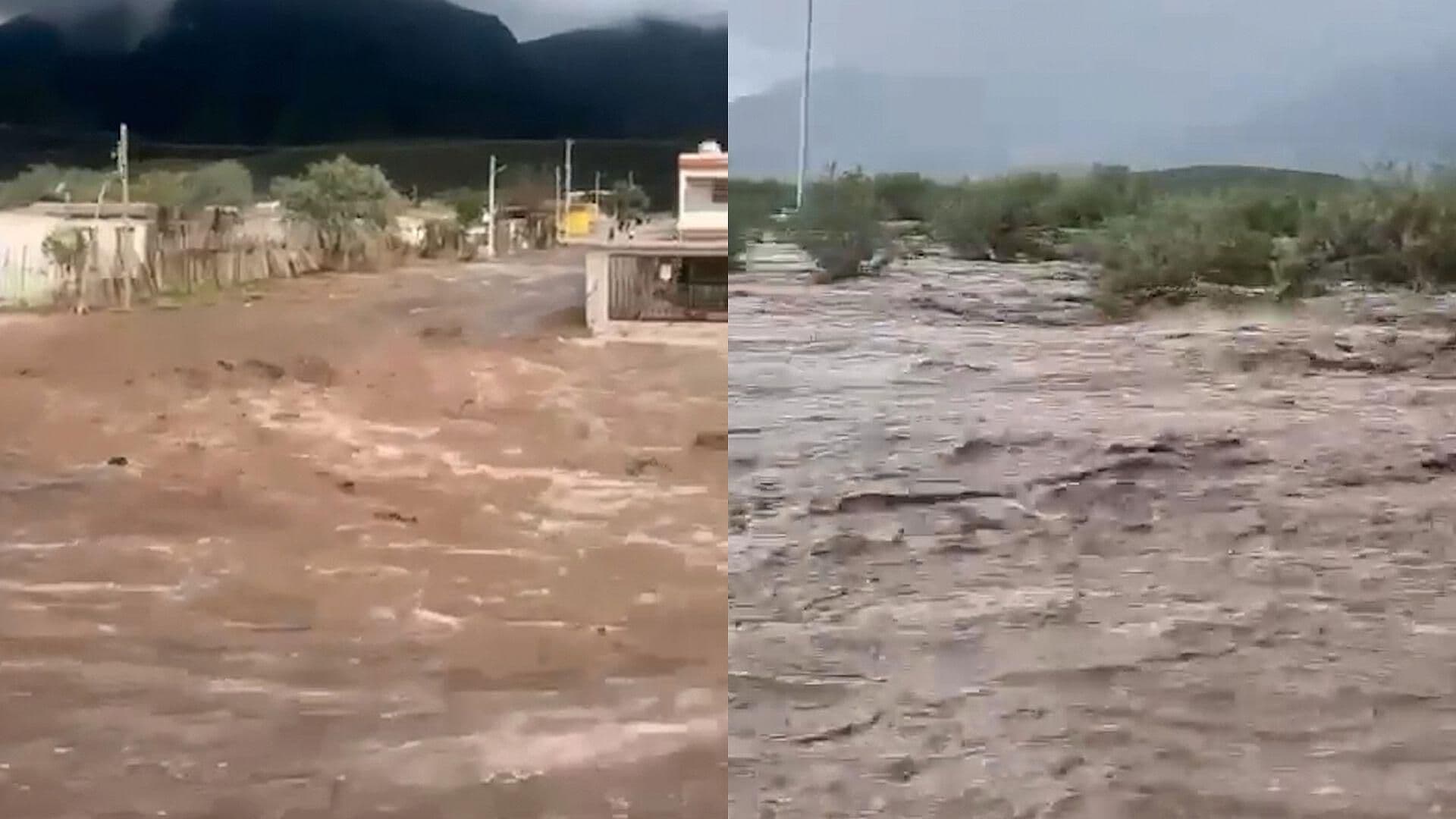 Represa se Desborda y Derrumba Casas en Viesca, Coahuila