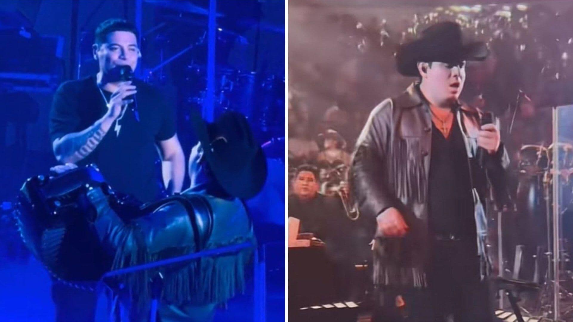 Eduin Caz se Sube a Cantar Con Alfredito Olivas en Palenque de Tijuana