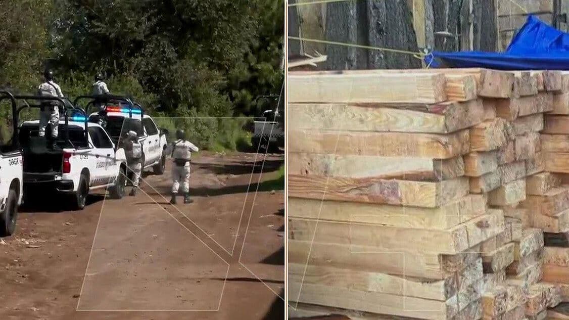 Guardia Nacional Asegura Aserradero Clandestino en Tres Marías, Morelos