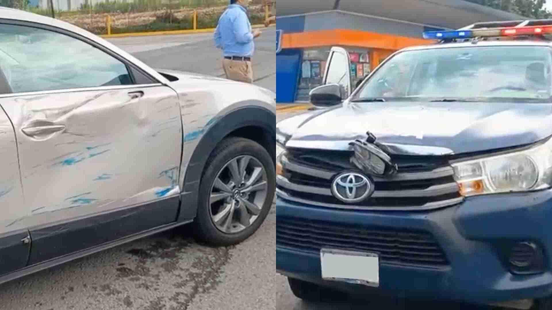 Patrulla Choca Contra Camioneta Sobre Carretera Orizaba-Fortín en Ixtaczoquitlán, Veracruz